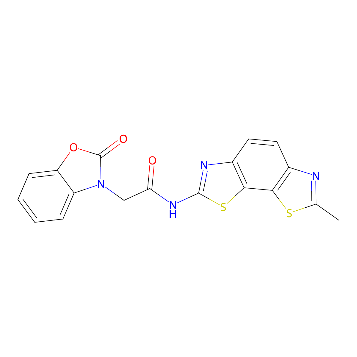 N-(7-methylbenzo[1,2-d:4,3-d']bis(thiazole)-2-yl)-2-(2-oxobenzo[d]oxazol-3(2H)-yl)acetamide molecular structure, CAS 1206988-81-9