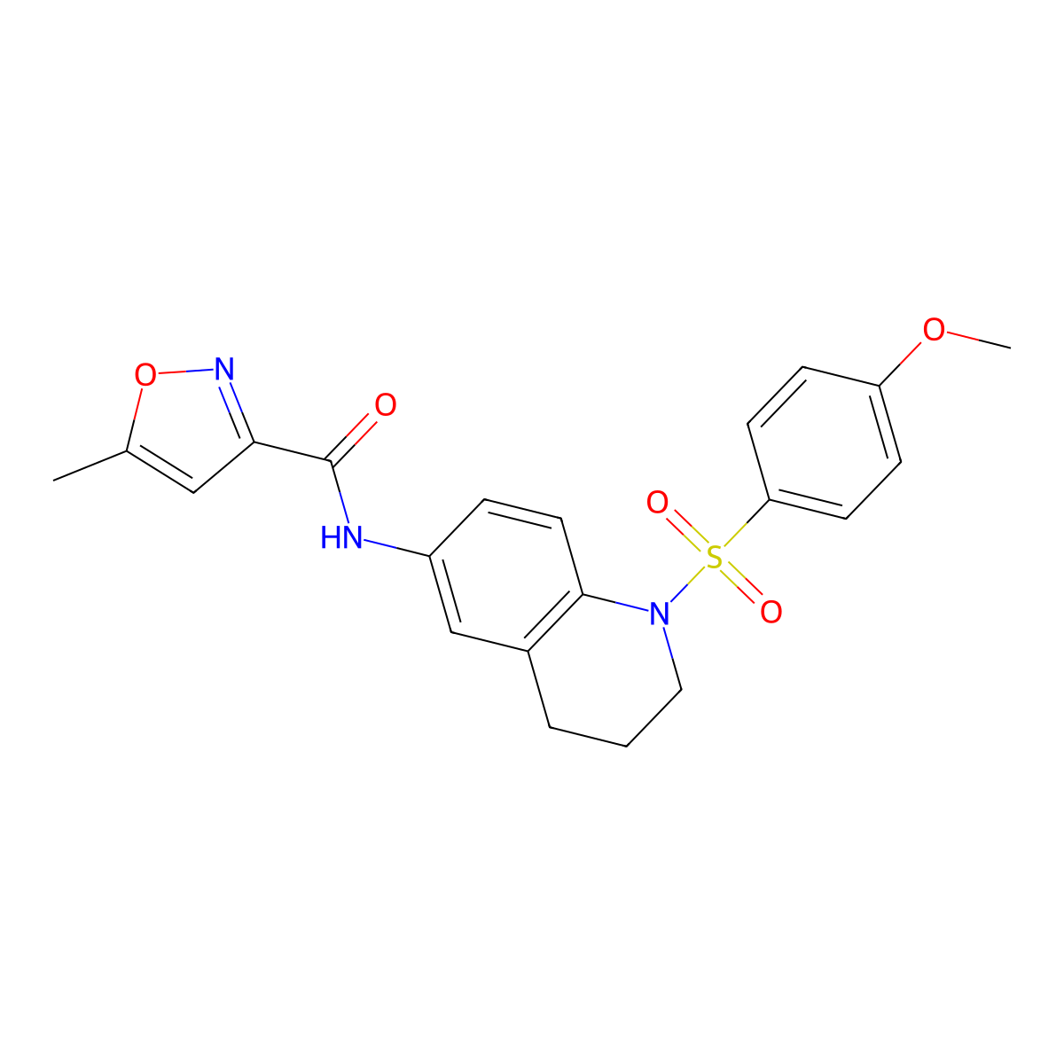 N-(1-((4-methoxyphenyl)sulfonyl)-1,2,3,4-tetrahydroquinolin-6-yl)-5-methylisoxazole-3-carboxamide molecular structure, CAS 1206988-96-6