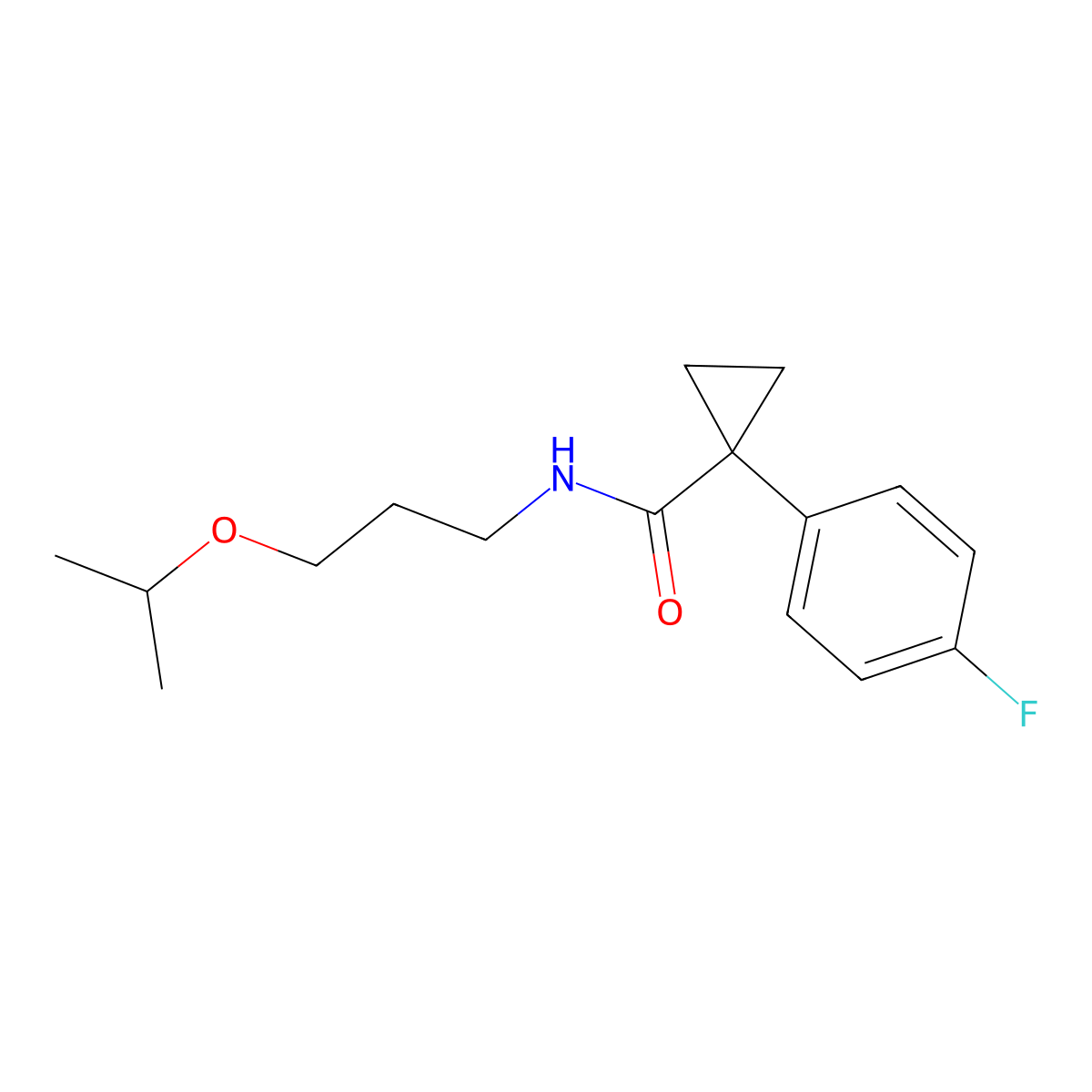 1-(4-fluorophenyl)-N-(3-isopropoxypropyl)cyclopropanecarboxamide molecular structure, CAS 1206988-99-9
