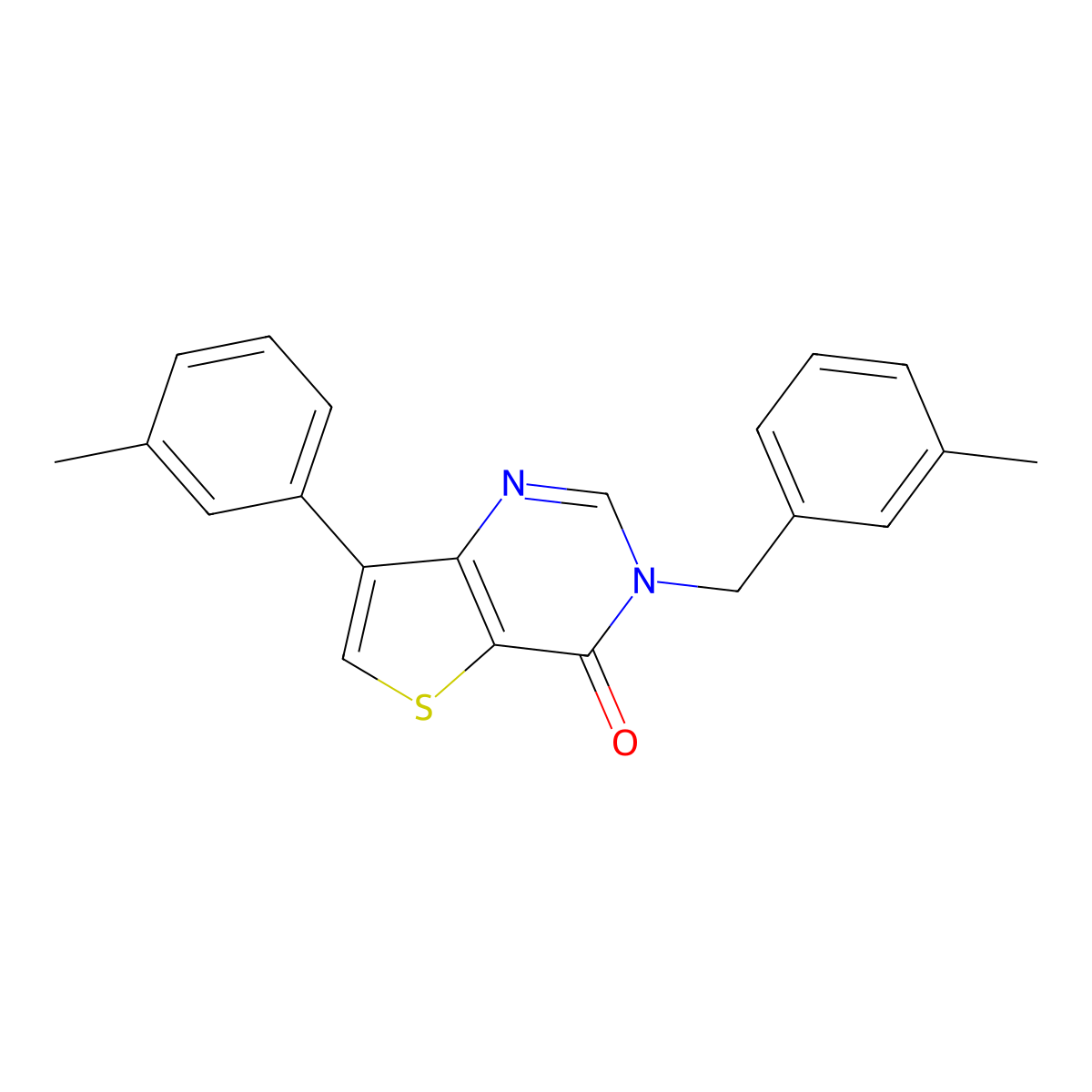 7-(3-methylphenyl)-3-[(3-methylphenyl)methyl]-3H,4H-thieno[3,2-d]pyrimidin-4-one molecular structure, CAS 1206989-01-6