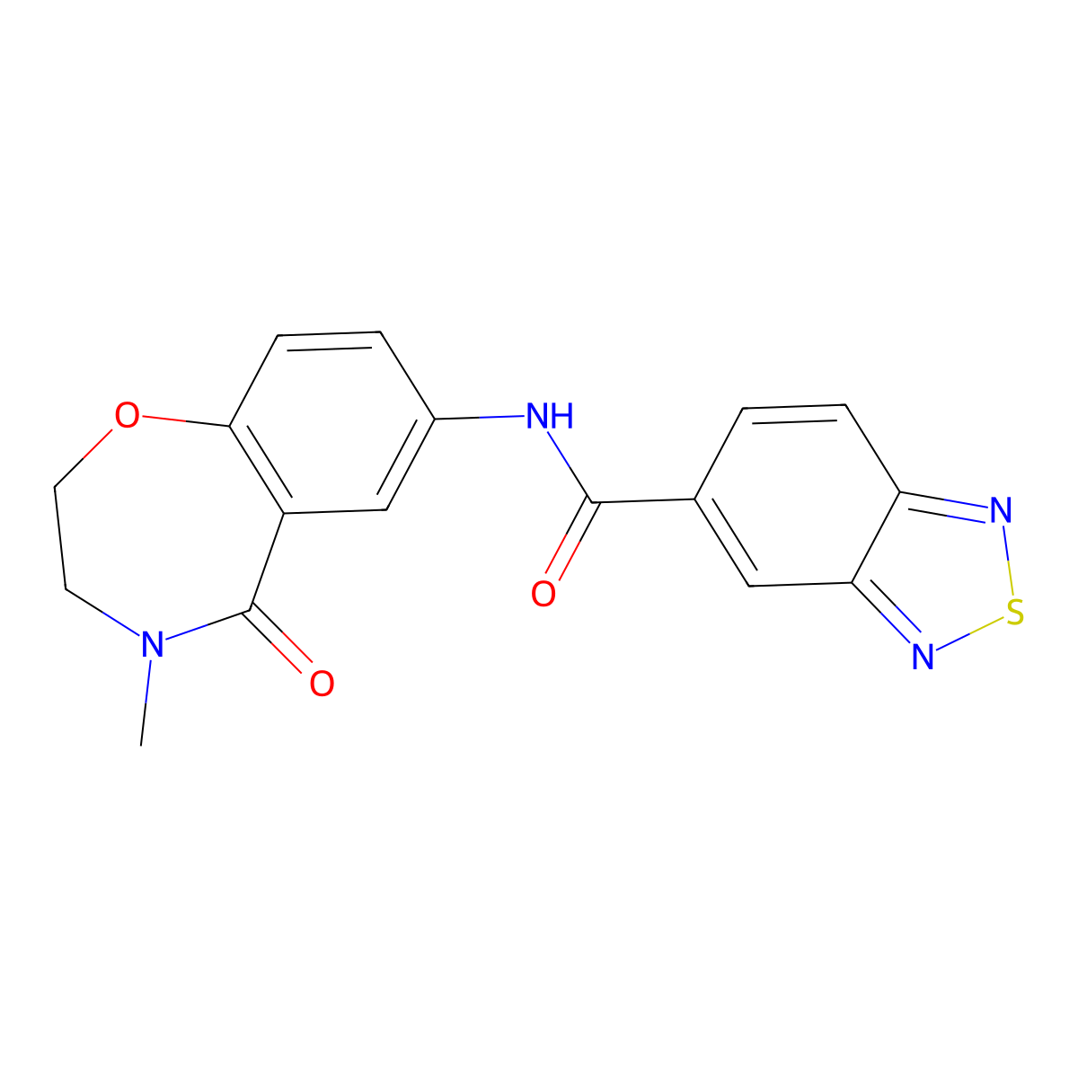 N-(4-methyl-5-oxo-2,3,4,5-tetrahydrobenzo[f][1,4]oxazepin-7-yl)benzo[c][1,2,5]thiadiazole-5-carboxamide molecular structure, CAS 1206989-09-4