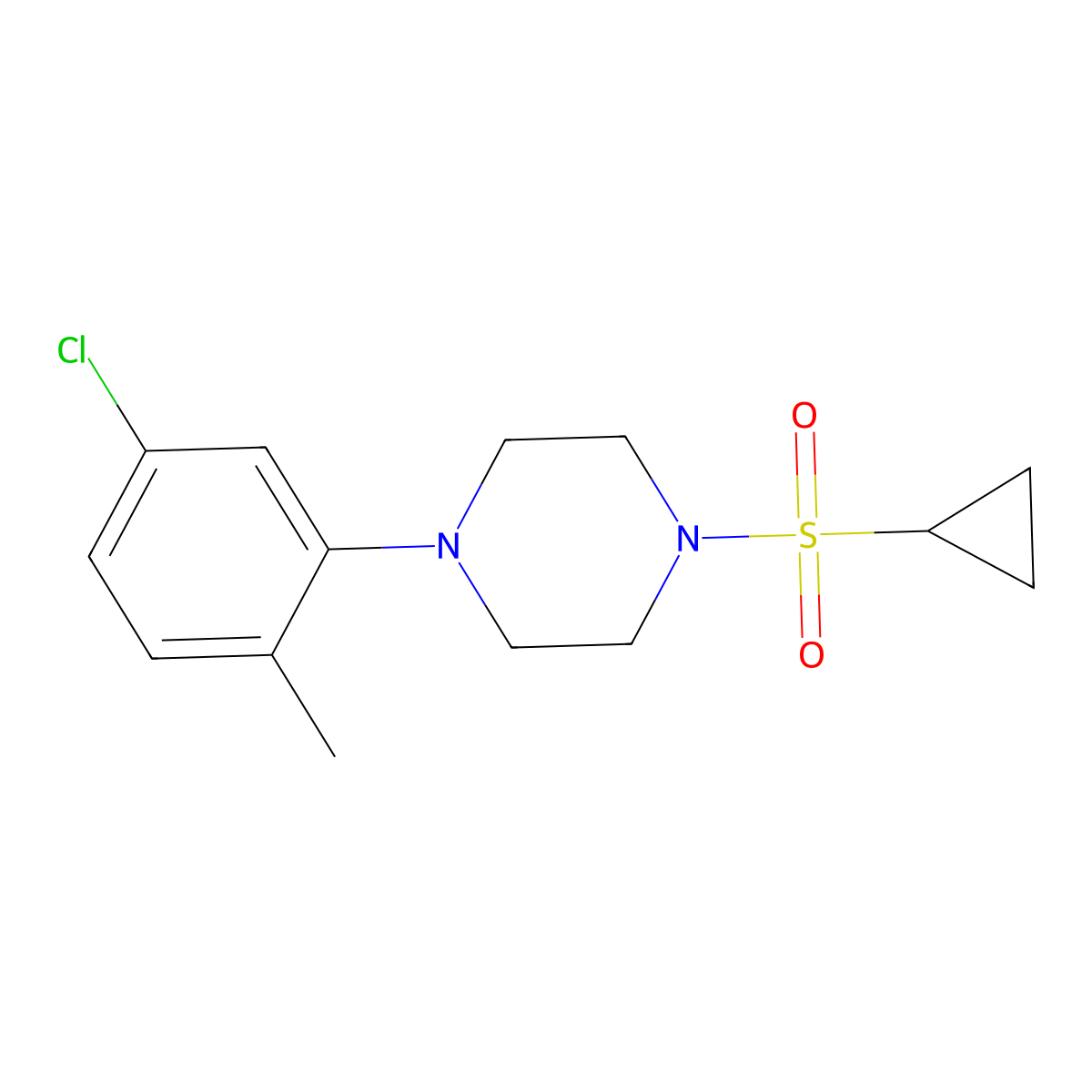 1-(5-Chloro-2-methylphenyl)-4-(cyclopropylsulfonyl)piperazine molecular structure, CAS 1206989-12-9