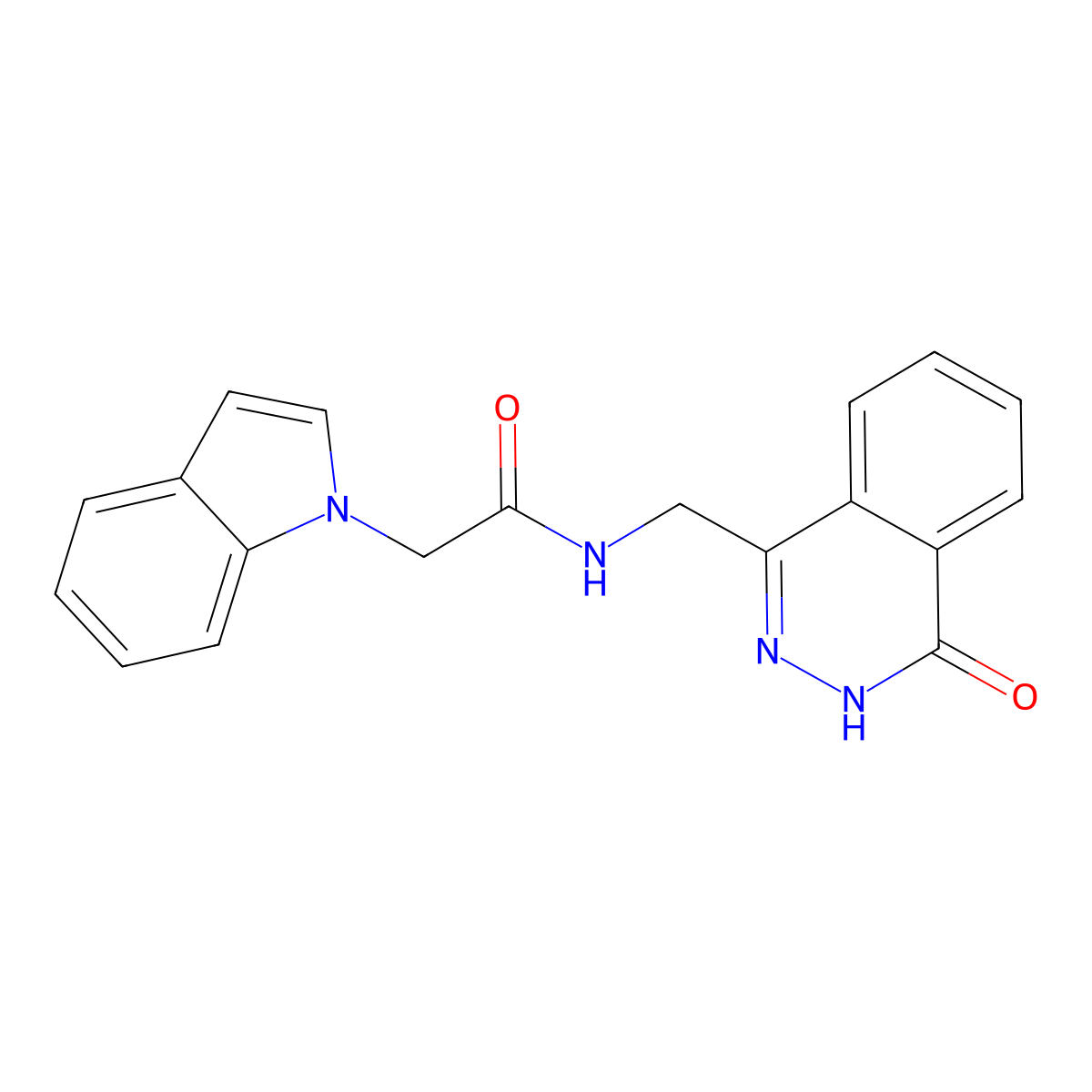 2-(1H-indol-1-yl)-N-((4-oxo-3,4-dihydrophthalazin-1-yl)methyl)acetamide molecular structure, CAS 1206989-16-3