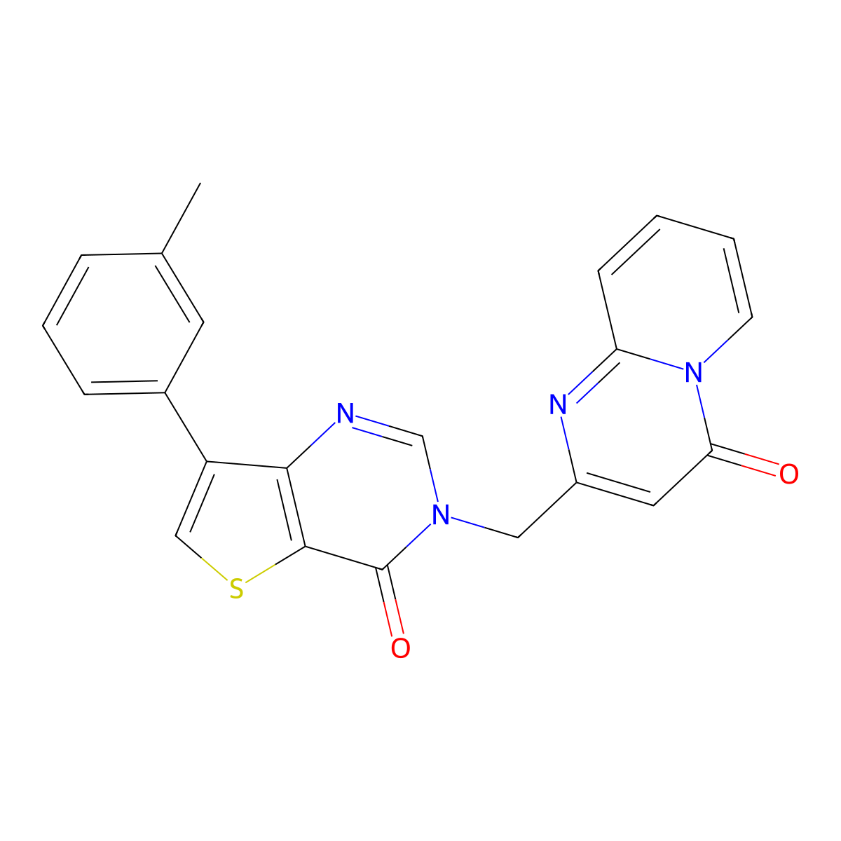 2-{[7-(3-methylphenyl)-4-oxothieno[3,2-d]pyrimidin-3(4H)-yl]methyl}-4H-pyrido[1,2-a]pyrimidin-4-one molecular structure, CAS 1206989-18-5