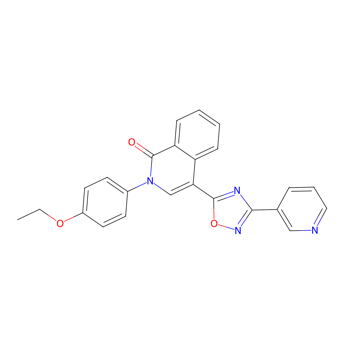 2-(4-Ethoxyphenyl)-4-[3-(pyridin-3-yl)-1,2,4-oxadiazol-5-yl]-1,2-dihydroisoquinolin-1-one molecular structure, CAS 1206989-25-4