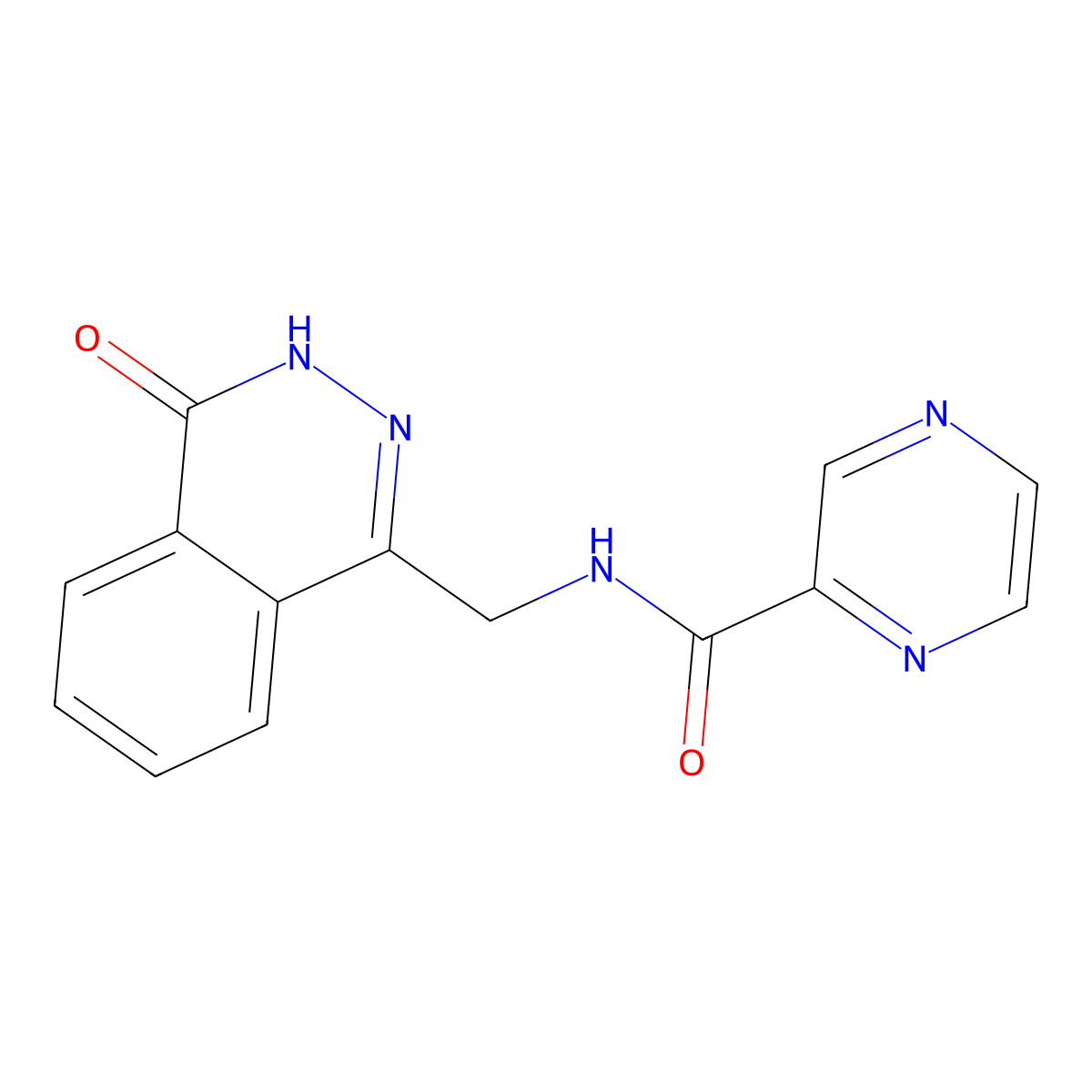 N-((4-oxo-3,4-dihydrophthalazin-1-yl)methyl)pyrazine-2-carboxamide molecular structure, CAS 1206989-30-1