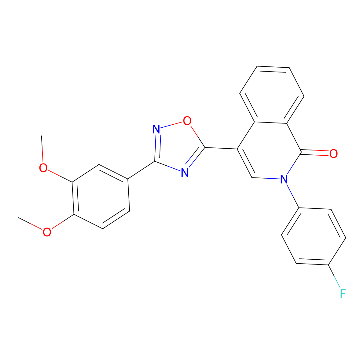4-[3-(3,4-dimethoxyphenyl)-1,2,4-oxadiazol-5-yl]-2-(4-fluorophenyl)isoquinolin-1(2H)-one molecular structure, CAS 1206989-37-8
