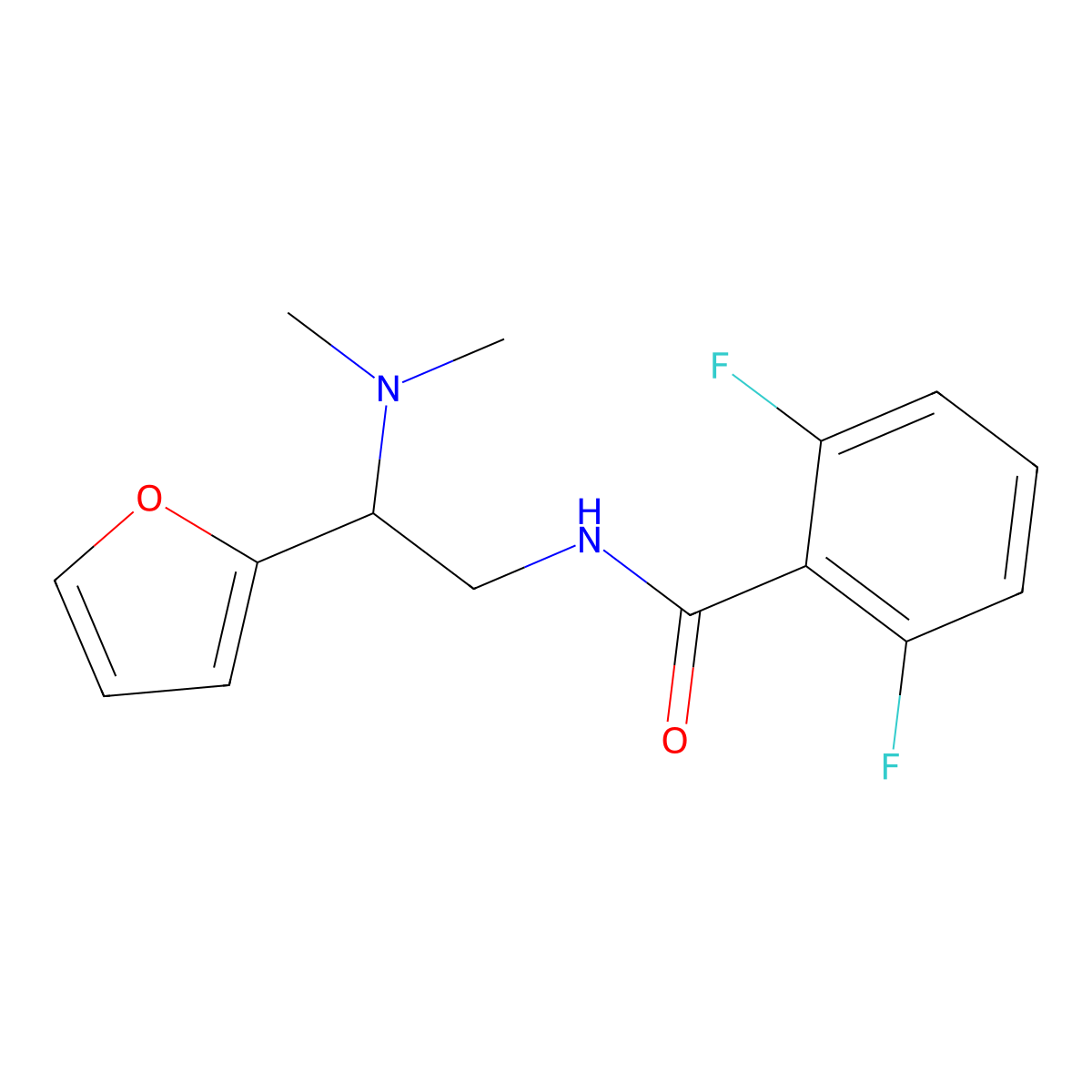 N-[2-(dimethylamino)-2-(furan-2-yl)ethyl]-2,6-difluorobenzamide molecular structure, CAS 1206989-40-3