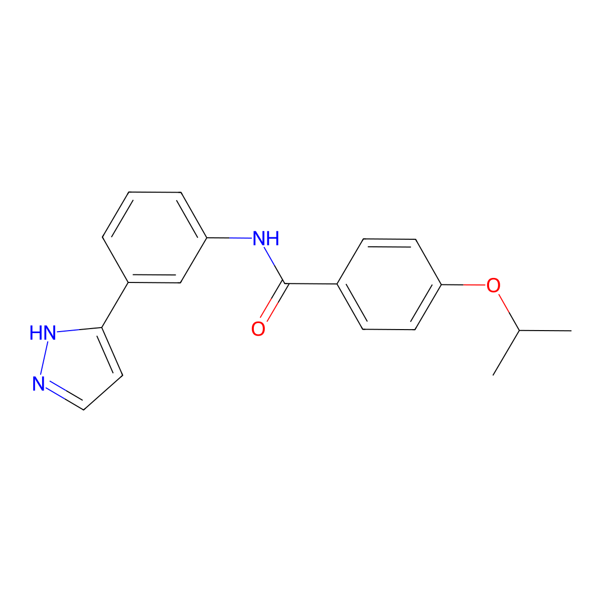 N-(3-(1H-pyrazol-3-yl)phenyl)-4-isopropoxybenzamide molecular structure, CAS 1206989-56-1