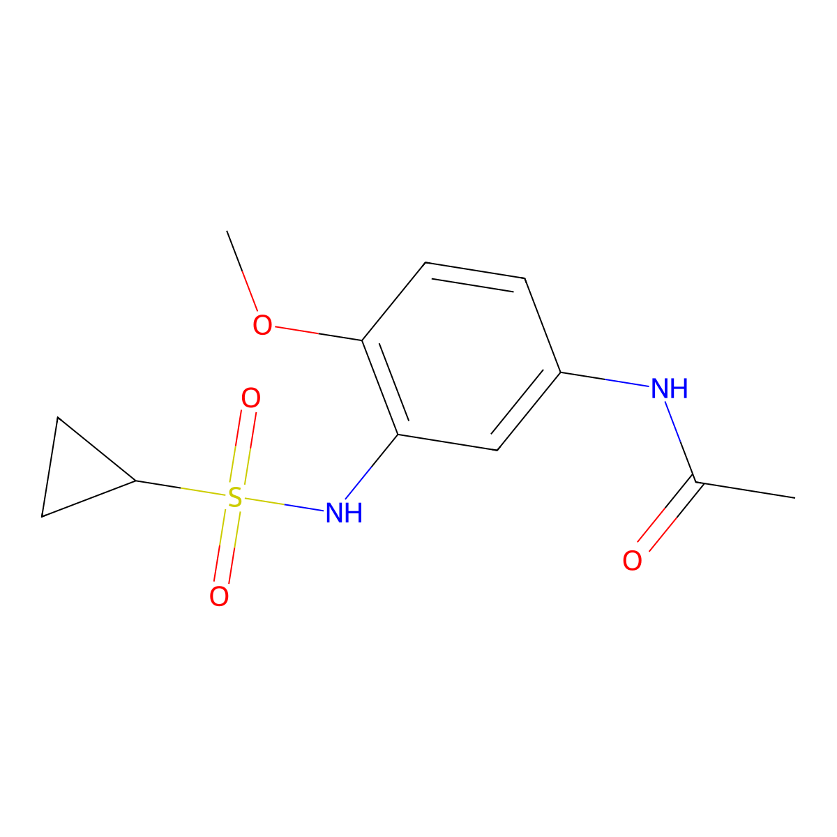 N-(3-cyclopropanesulfonamido-4-methoxyphenyl)acetamide molecular structure, CAS 1206989-66-3