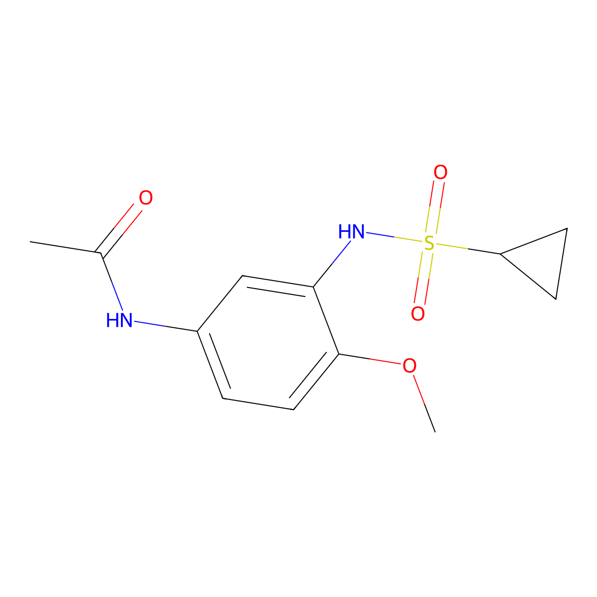 N-(3-cyclopropanesulfonamido-4-methoxyphenyl)acetamide molecular structure, CAS 1206989-66-3
