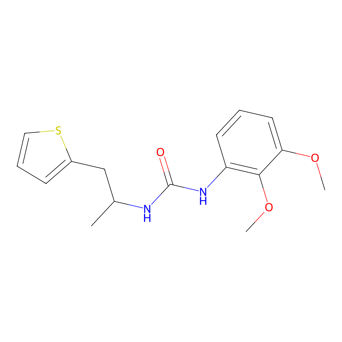 1-(2,3-Dimethoxyphenyl)-3-[1-(thiophen-2-yl)propan-2-yl]urea molecular structure, CAS 1206989-69-6