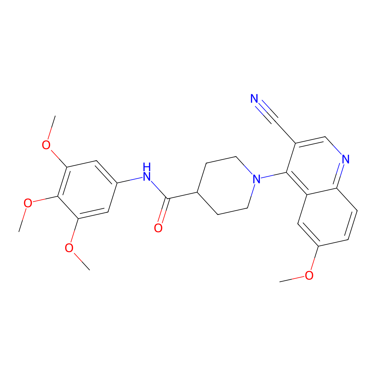 1-(3-cyano-6-methoxyquinolin-4-yl)-N-(3,4,5-trimethoxyphenyl)piperidine-4-carboxamide molecular structure, CAS 1206989-71-0