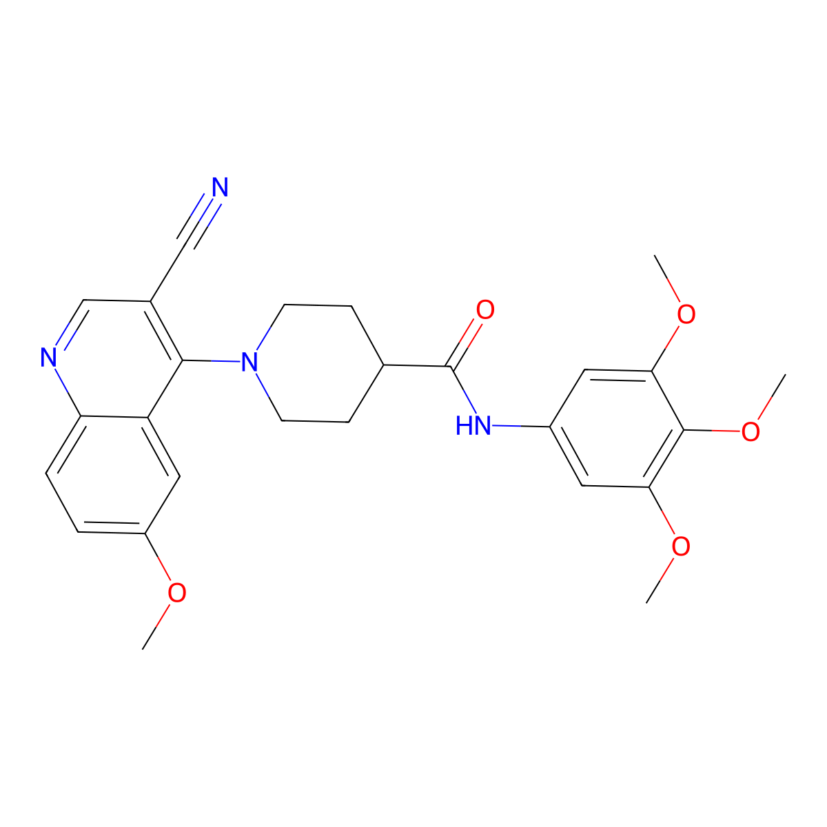 1-(3-cyano-6-methoxyquinolin-4-yl)-N-(3,4,5-trimethoxyphenyl)piperidine-4-carboxamide molecular structure, CAS 1206989-71-0