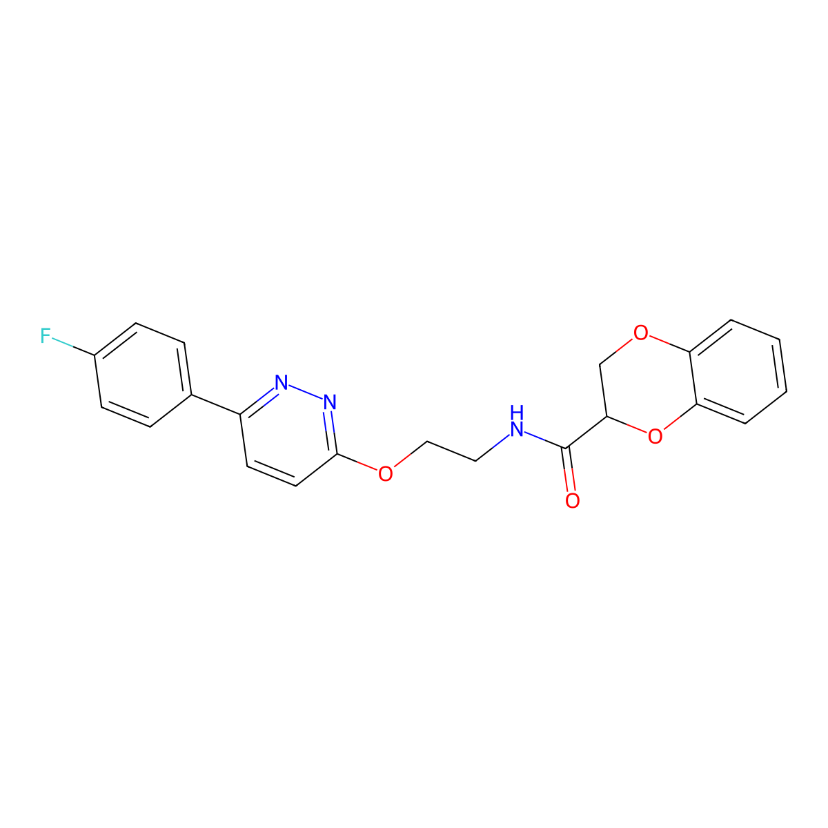 N-(2-((6-(4-fluorophenyl)pyridazin-3-yl)oxy)ethyl)-2,3-dihydrobenzo[b][1,4]dioxine-2-carboxamide molecular structure, CAS 1206989-75-4