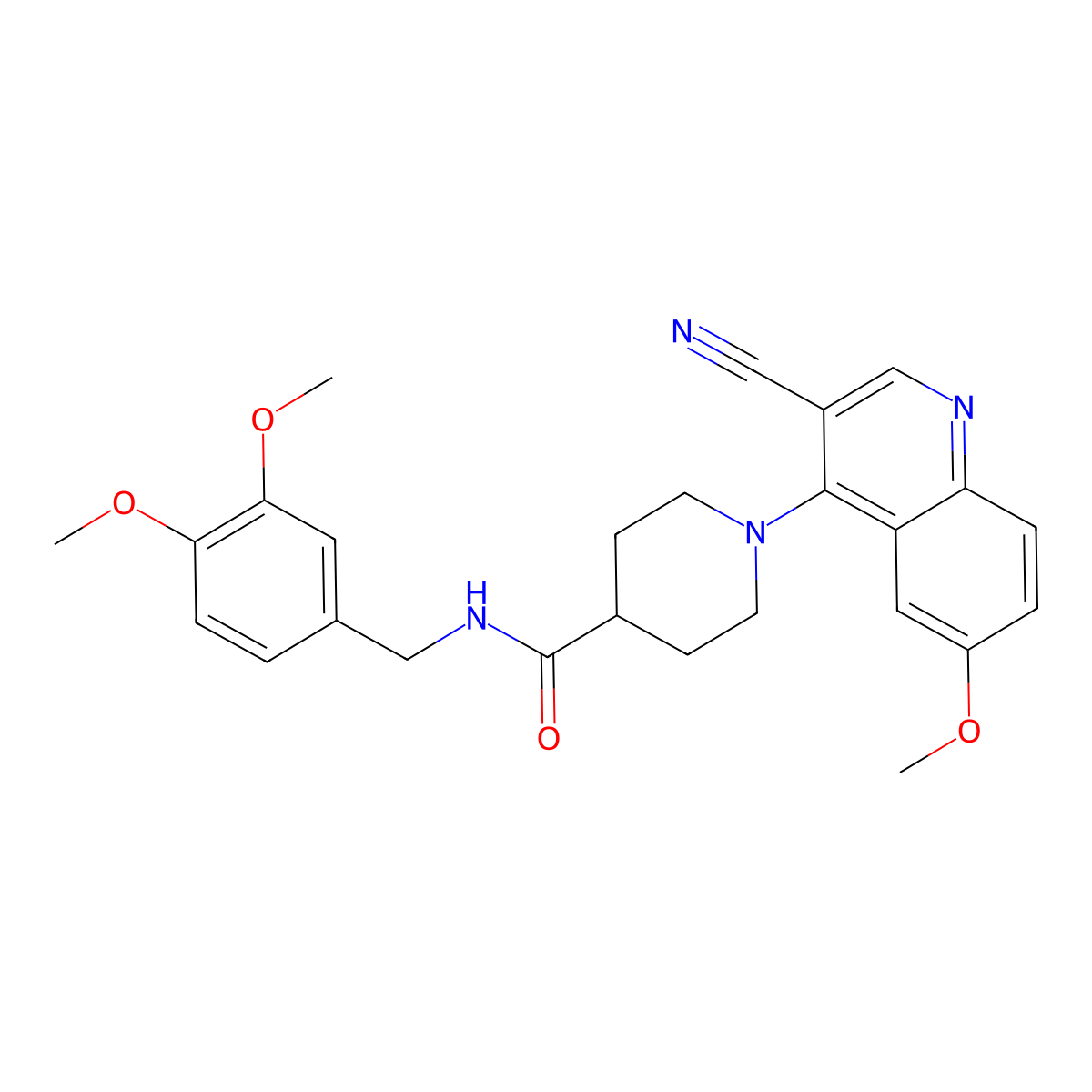 1-(3-cyano-6-methoxyquinolin-4-yl)-N-[(3,4-dimethoxyphenyl)methyl]piperidine-4-carboxamide molecular structure, CAS 1206989-80-1