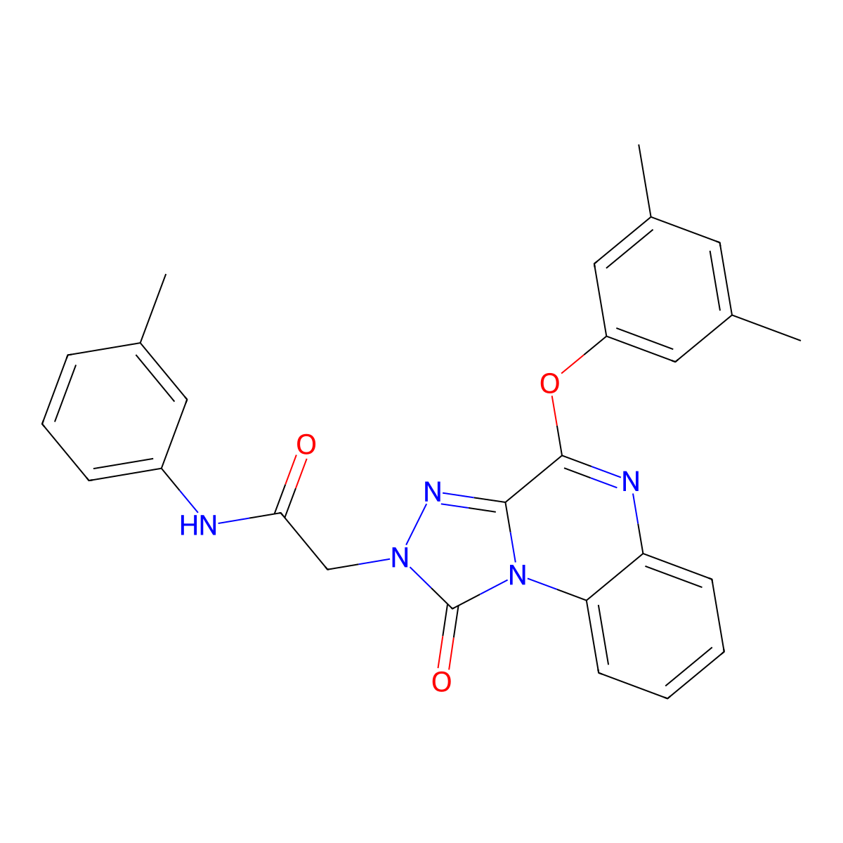 2-(4-(3,5-dimethylphenoxy)-1-oxo-[1,2,4]triazolo[4,3-a]quinoxalin-2(1H)-yl)-N-(m-tolyl)acetamide molecular structure, CAS 1206989-95-8