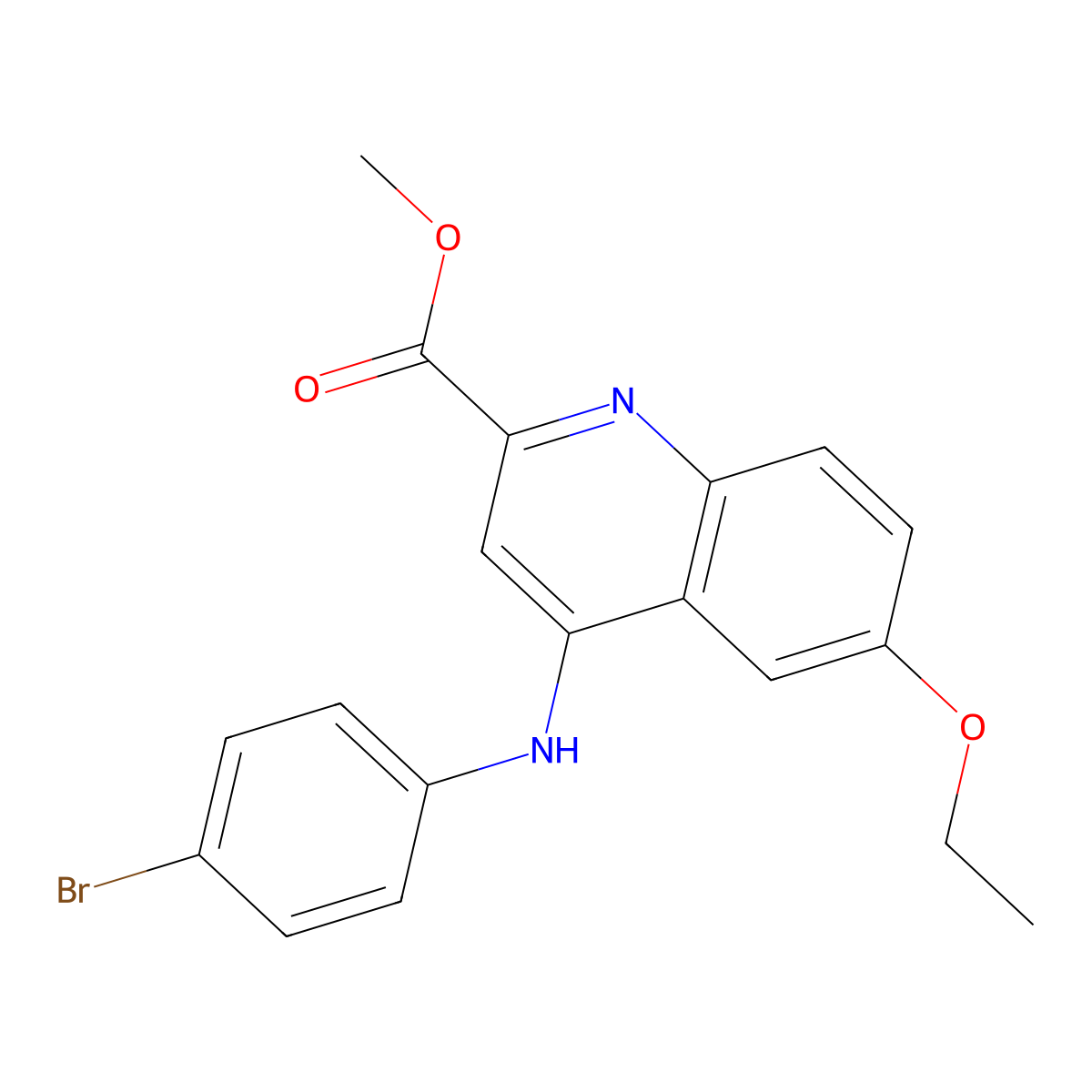 Methyl 4-[(4-bromophenyl)amino]-6-ethoxyquinoline-2-carboxylate molecular structure, CAS 1206990-00-2