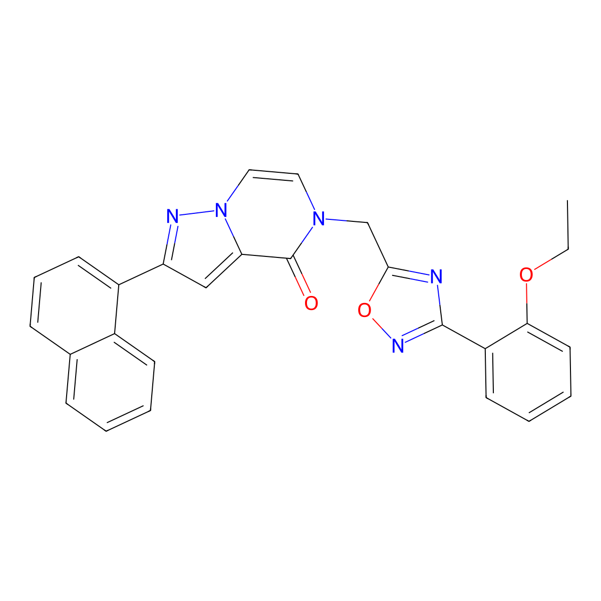 5-((3-(2-ethoxyphenyl)-1,2,4-oxadiazol-5-yl)methyl)-2-(naphthalen-1-yl)pyrazolo[1,5-a]pyrazin-4(5H)-one molecular structure, CAS 1206990-05-7