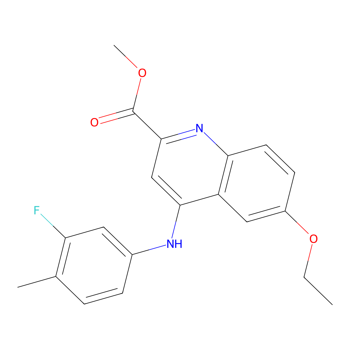 Methyl 6-ethoxy-4-[(3-fluoro-4-methylphenyl)amino]quinoline-2-carboxylate molecular structure, CAS 1206990-15-9