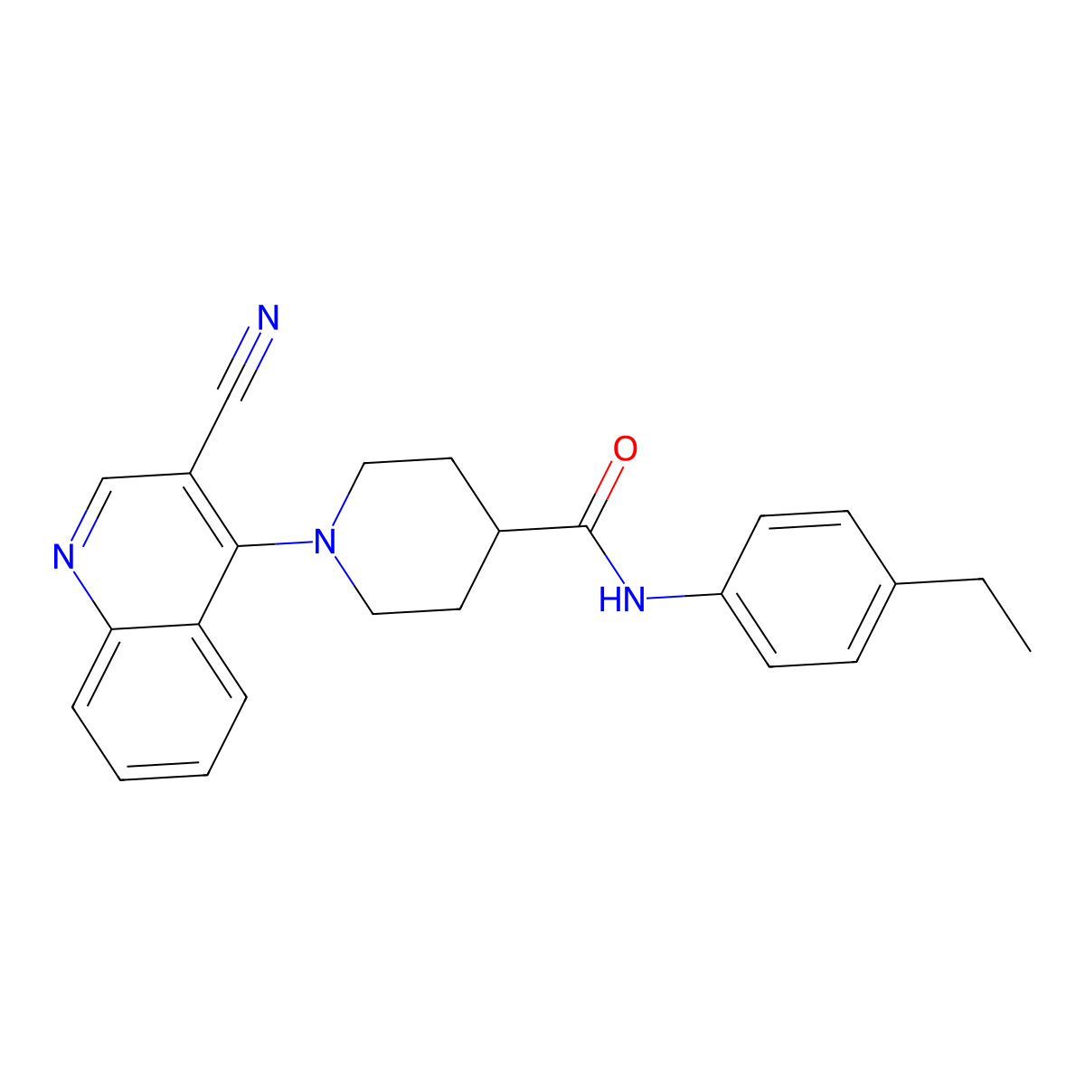 1-(3-cyanoquinolin-4-yl)-N-(4-ethylphenyl)piperidine-4-carboxamide molecular structure, CAS 1206990-17-1