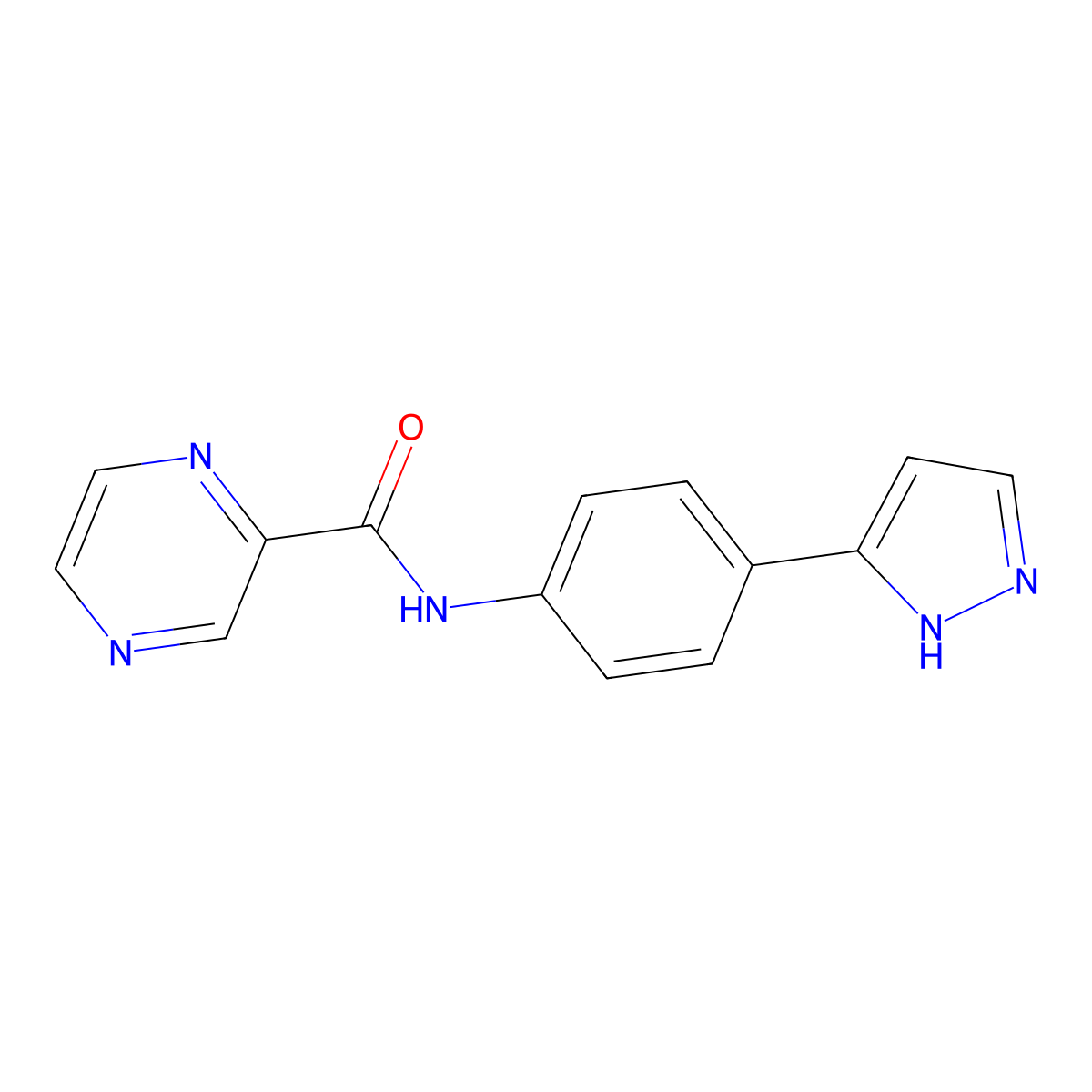N-[4-(1H-pyrazol-3-yl)phenyl]pyrazine-2-carboxamide molecular structure, CAS 1206990-18-2