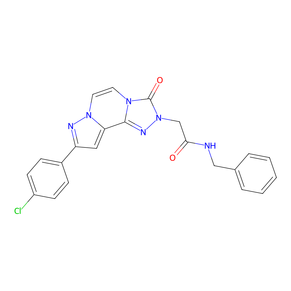 N-benzyl-2-[11-(4-chlorophenyl)-5-oxo-3,4,6,9,10-pentaazatricyclo[7.3.0.0^{2,6}]dodeca-1(12),2,7,10-tetraen-4-yl]acetamide molecular structure, CAS 1206990-29-5