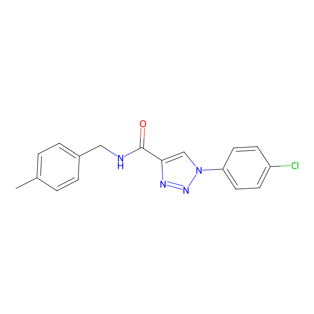 1-(4-chlorophenyl)-N-(4-methylbenzyl)-1H-1,2,3-triazole-4-carboxamide molecular structure, CAS 1206990-37-5