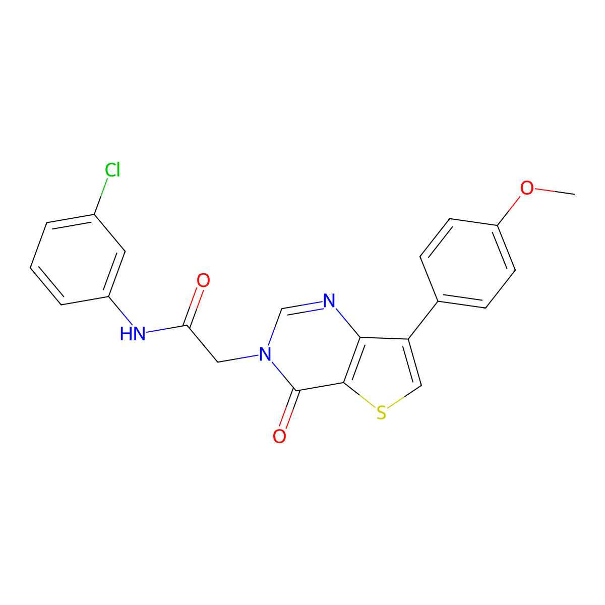 N-(3-chlorophenyl)-2-[7-(4-methoxyphenyl)-4-oxothieno[3,2-d]pyrimidin-3(4H)-yl]acetamide molecular structure, CAS 1206990-44-4