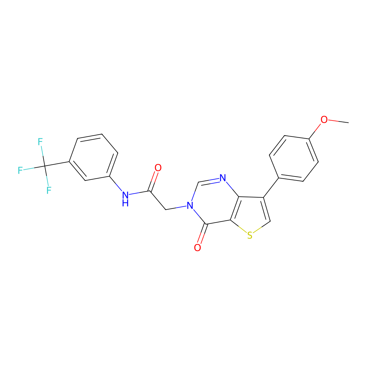 2-[7-(4-methoxyphenyl)-4-oxothieno[3,2-d]pyrimidin-3(4H)-yl]-N-[3-(trifluoromethyl)phenyl]acetamide molecular structure, CAS 1206990-51-3