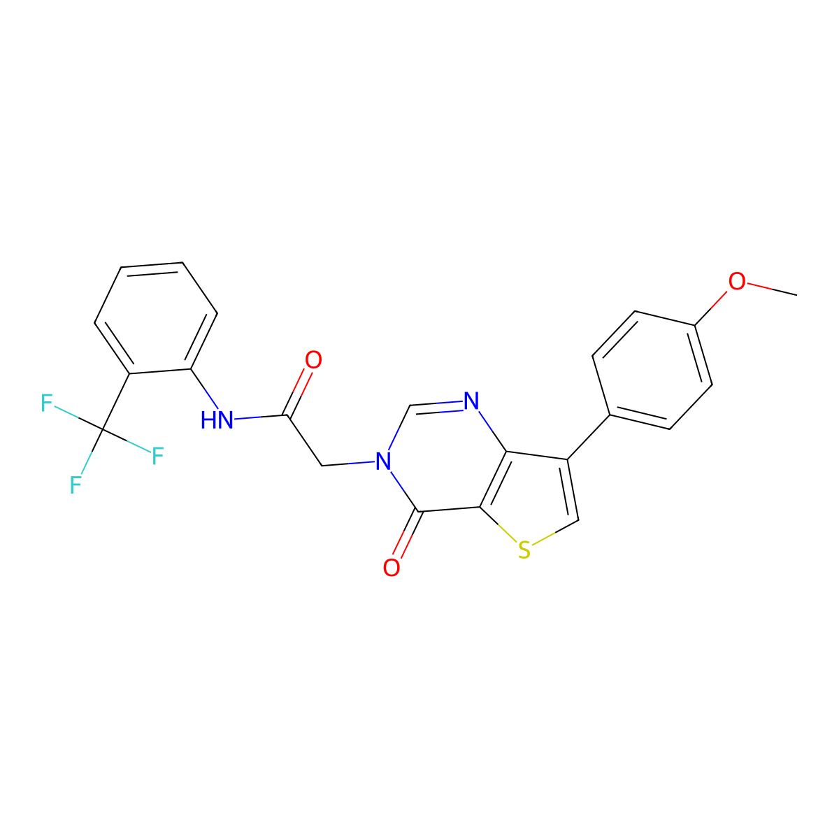 2-[7-(4-methoxyphenyl)-4-oxothieno[3,2-d]pyrimidin-3(4H)-yl]-N-[2-(trifluoromethyl)phenyl]acetamide molecular structure, CAS 1206990-57-9