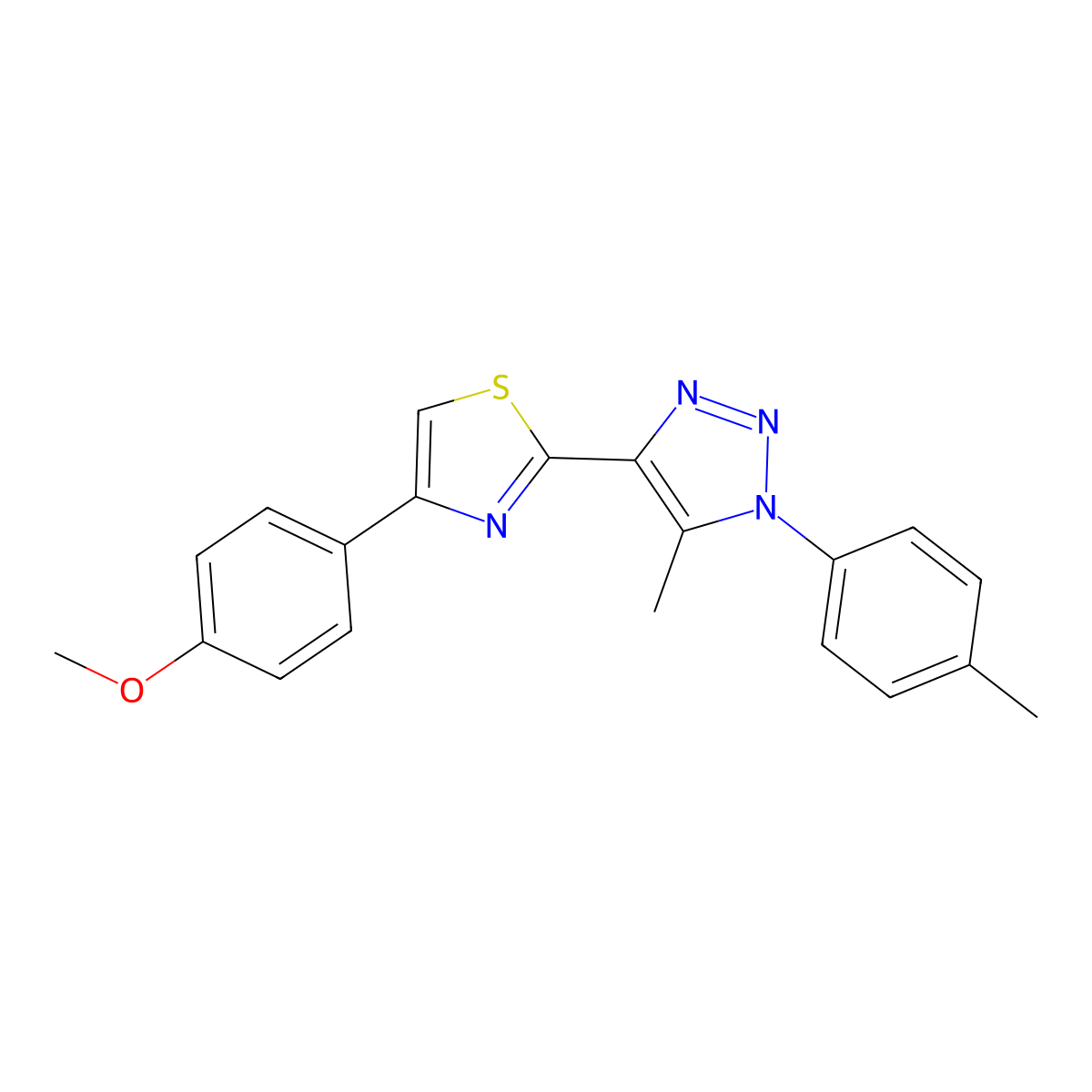 4-[4-(4-methoxyphenyl)-1,3-thiazol-2-yl]-5-methyl-1-(4-methylphenyl)-1H-1,2,3-triazole molecular structure, CAS 1206990-74-0