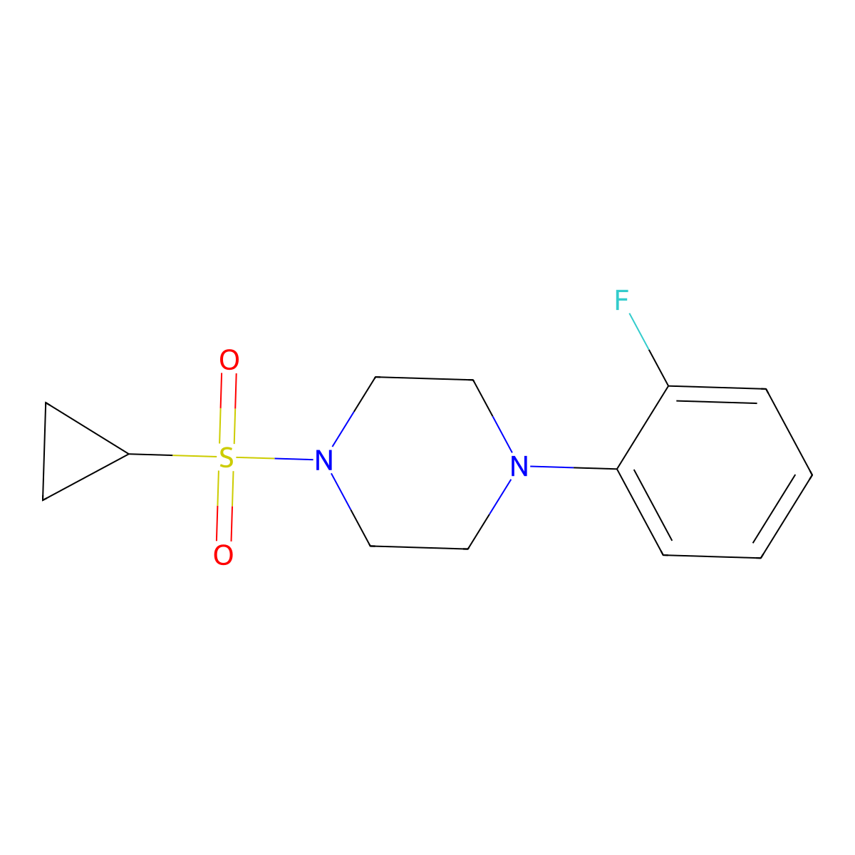 1-(Cyclopropanesulfonyl)-4-(2-fluorophenyl)piperazine molecular structure, CAS 1206990-79-5