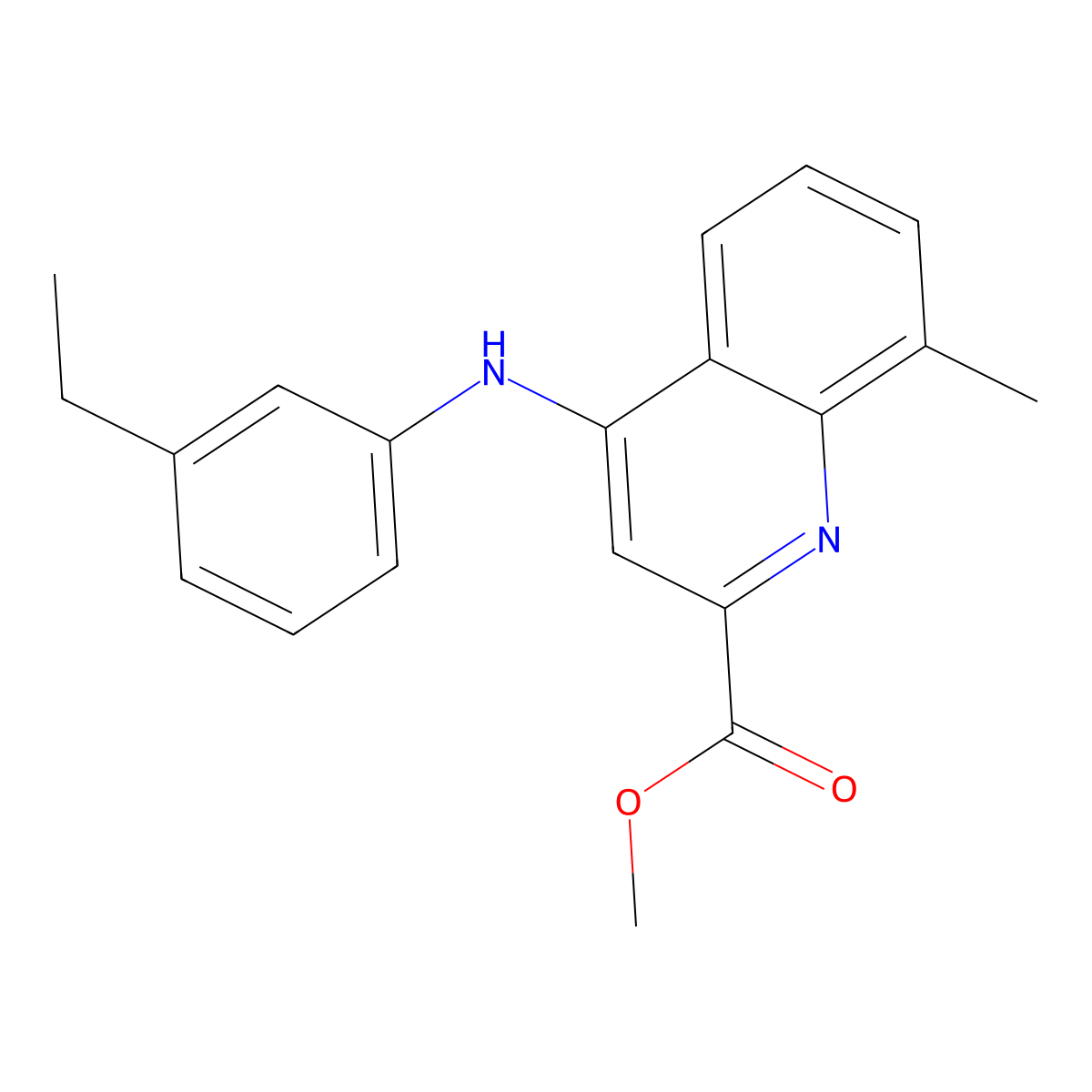 Methyl 4-[(3-ethylphenyl)amino]-8-methylquinoline-2-carboxylate molecular structure, CAS 1206990-80-8