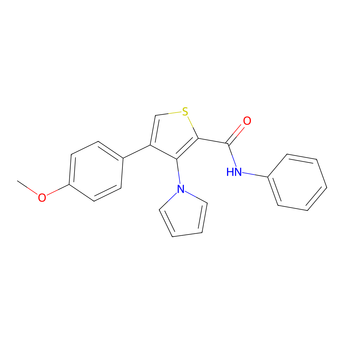 4-(4-methoxyphenyl)-N-phenyl-3-(1H-pyrrol-1-yl)thiophene-2-carboxamide molecular structure, CAS 1206990-82-0
