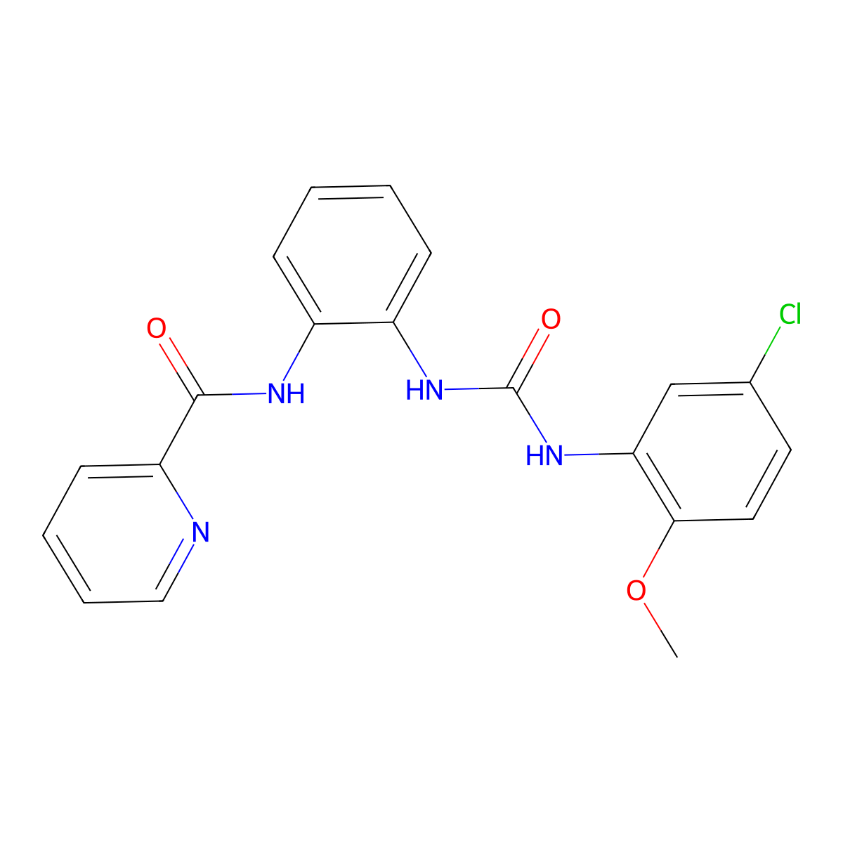 N-(2-(3-(5-chloro-2-methoxyphenyl)ureido)phenyl)picolinamide molecular structure, CAS 1206990-92-2