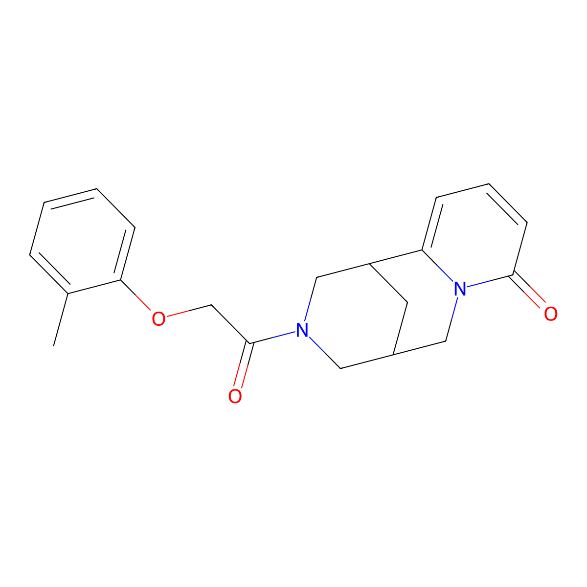 3-(2-(o-tolyloxy)acetyl)-3,4,5,6-tetrahydro-1H-1,5-methanopyrido[1,2-a][1,5]diazocin-8(2H)-one molecular structure, CAS 1206990-94-4