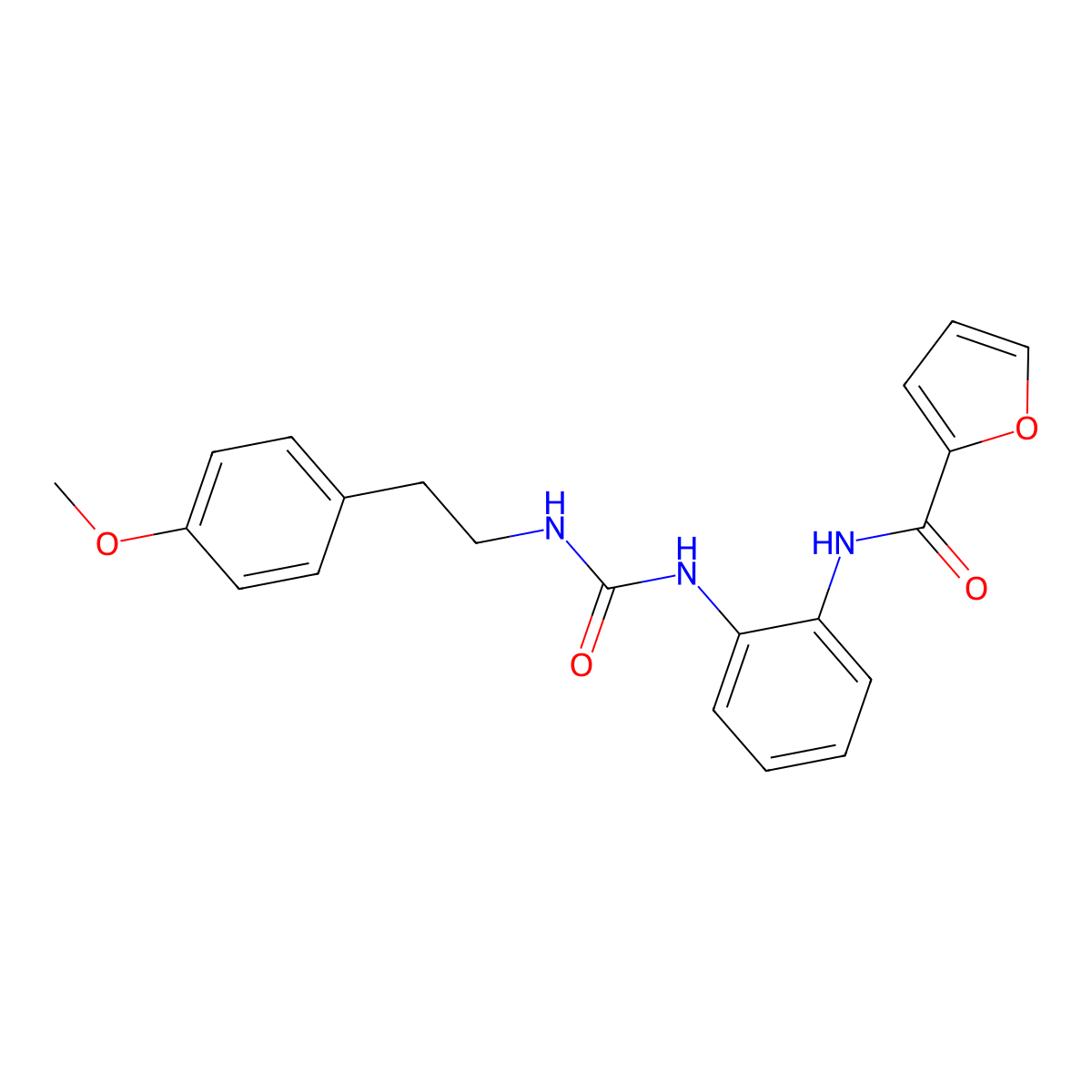 N-(2-(3-(4-methoxyphenethyl)ureido)phenyl)furan-2-carboxamide molecular structure, CAS 1206991-02-7