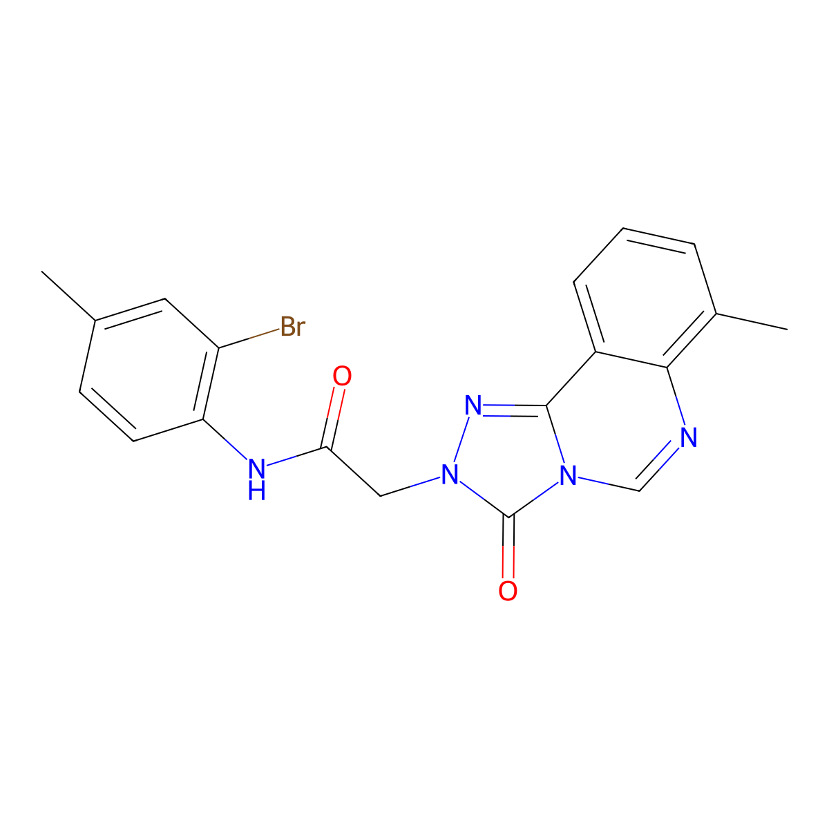 N-(2-bromo-4-methylphenyl)-2-{7-methyl-3-oxo-2H,3H-[1,2,4]triazolo[4,3-c]quinazolin-2-yl}acetamide molecular structure, CAS 1206991-10-7
