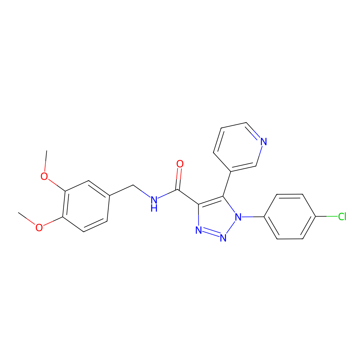 1-(4-chlorophenyl)-N-(3,4-dimethoxybenzyl)-5-(pyridin-3-yl)-1H-1,2,3-triazole-4-carboxamide molecular structure, CAS 1206991-16-3
