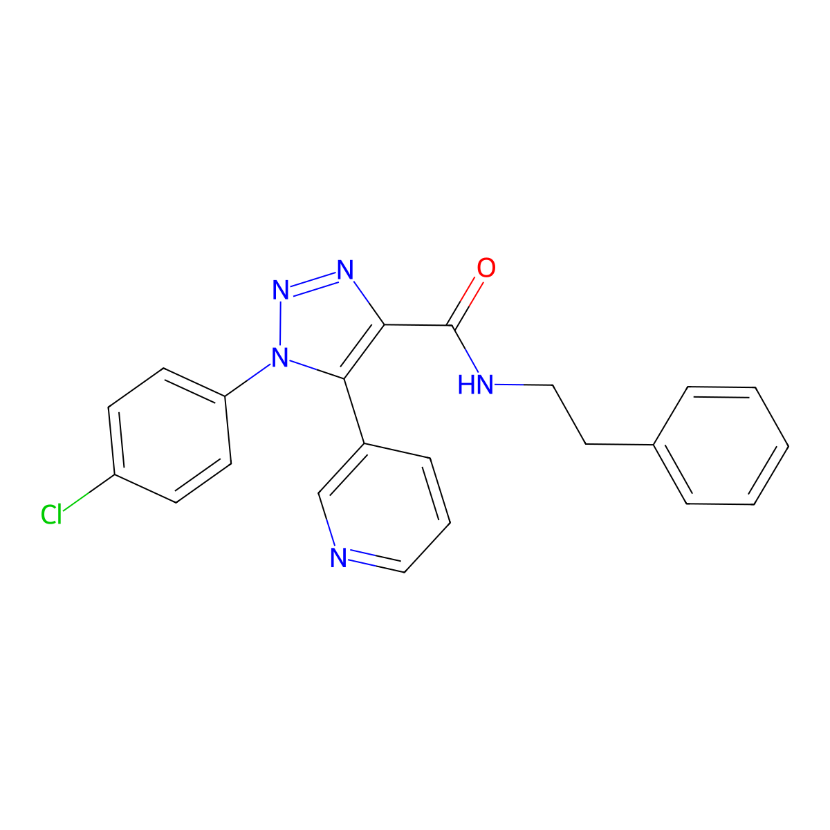 1-(4-chlorophenyl)-N-(2-phenylethyl)-5-(pyridin-3-yl)-1H-1,2,3-triazole-4-carboxamide molecular structure, CAS 1206991-24-3