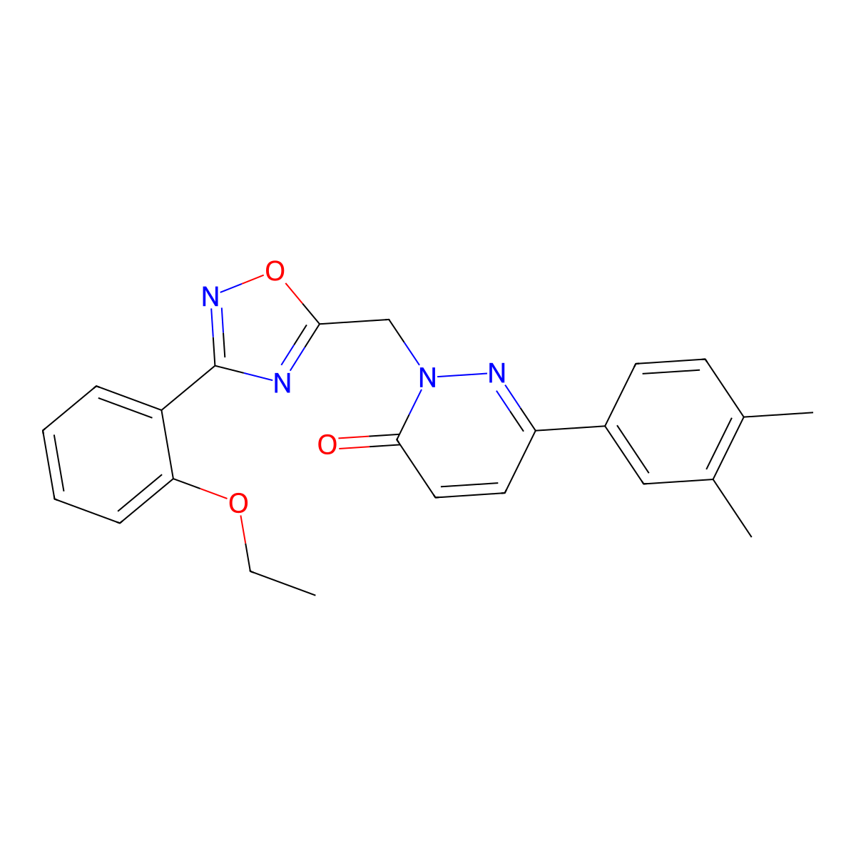 6-(3,4-dimethylphenyl)-2-((3-(2-ethoxyphenyl)-1,2,4-oxadiazol-5-yl)methyl)pyridazin-3(2H)-one molecular structure, CAS 1206991-29-8