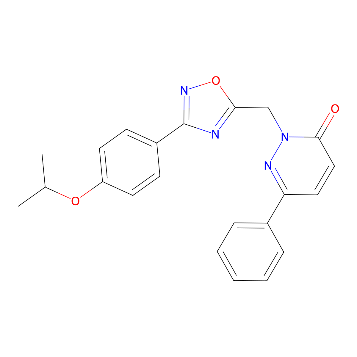2-((3-(4-isopropoxyphenyl)-1,2,4-oxadiazol-5-yl)methyl)-6-phenylpyridazin-3(2H)-one molecular structure, CAS 1206991-44-7