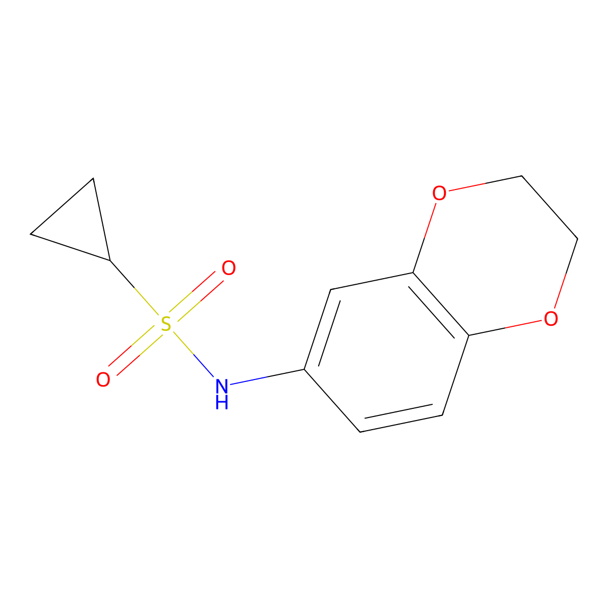N-(2,3-dihydro-1,4-benzodioxin-6-yl)cyclopropanesulfonamide molecular structure, CAS 1206991-50-5