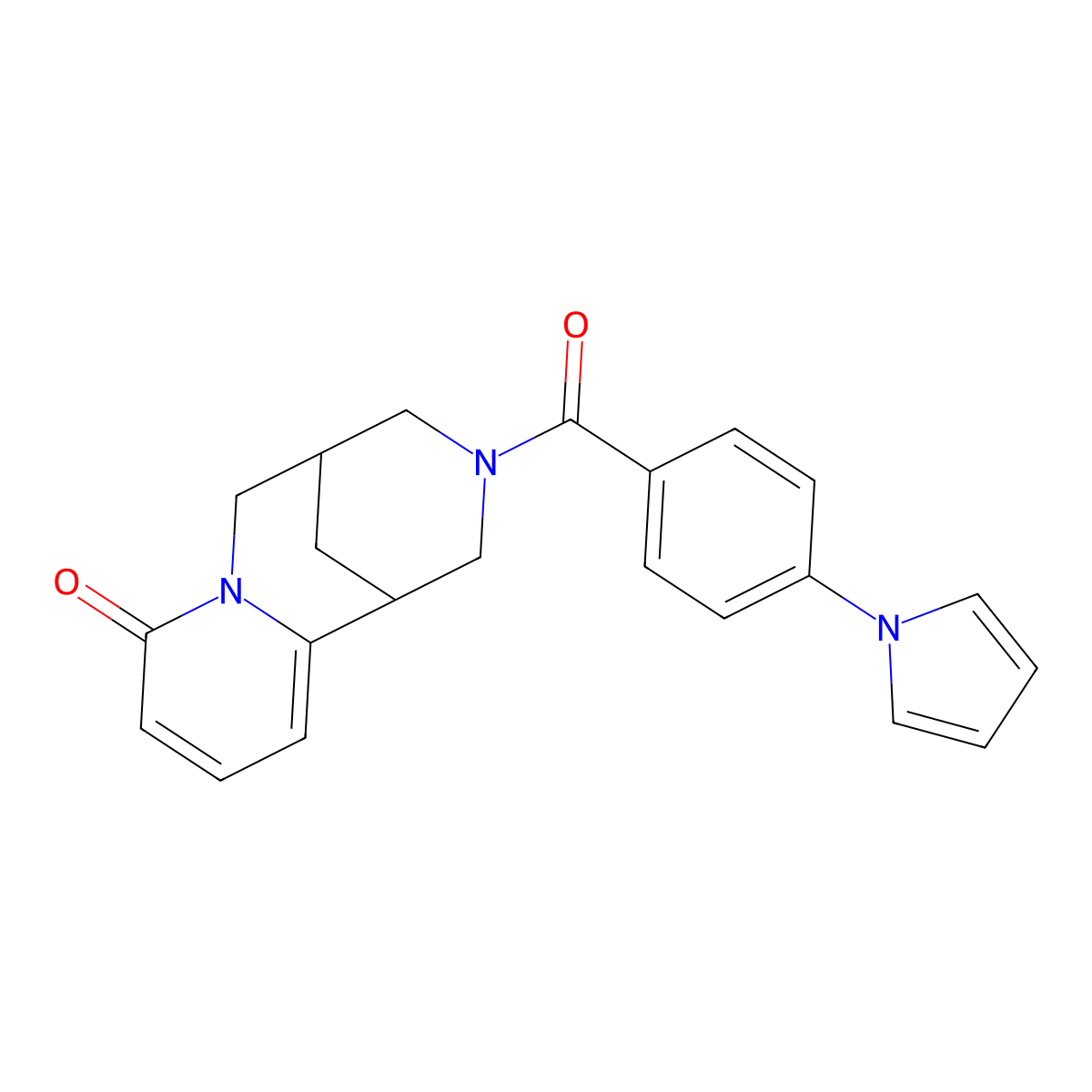 3-(4-(1H-pyrrol-1-yl)benzoyl)-3,4,5,6-tetrahydro-1H-1,5-methanopyrido[1,2-a][1,5]diazocin-8(2H)-one molecular structure, CAS 1206991-57-2