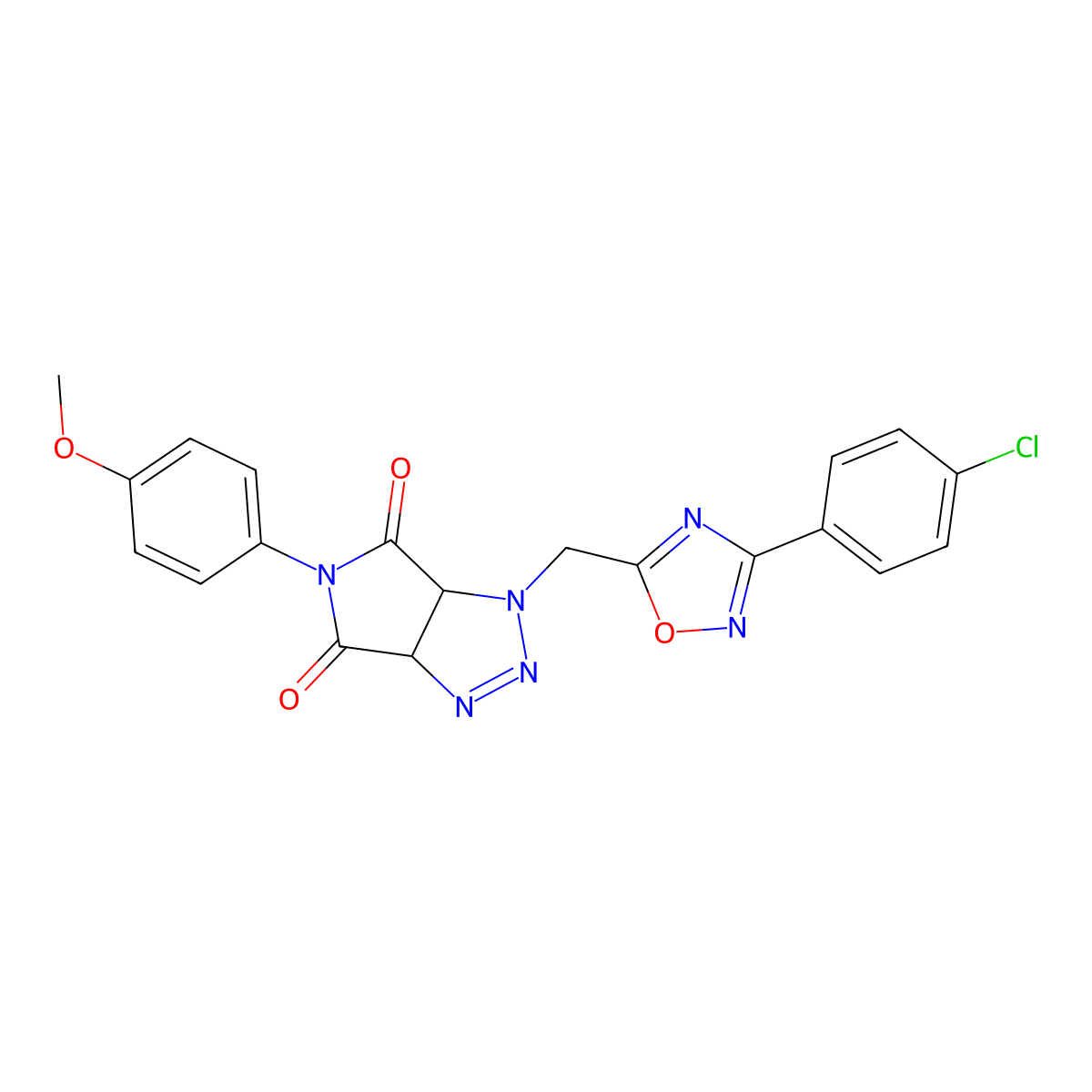 1-((3-(4-chlorophenyl)-1,2,4-oxadiazol-5-yl)methyl)-5-(4-methoxyphenyl)-1,6a-dihydropyrrolo[3,4-d][1,2,3]triazole-4,6(3aH,5H)-dione molecular structure, CAS 1206991-68-5