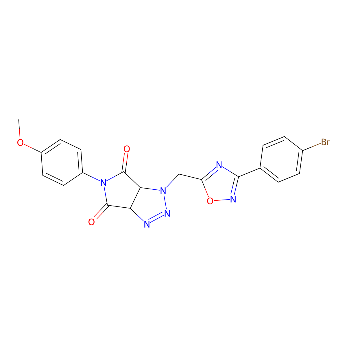 1-((3-(4-bromophenyl)-1,2,4-oxadiazol-5-yl)methyl)-5-(4-methoxyphenyl)-1,6a-dihydropyrrolo[3,4-d][1,2,3]triazole-4,6(3aH,5H)-dione molecular structure, CAS 1206991-74-3
