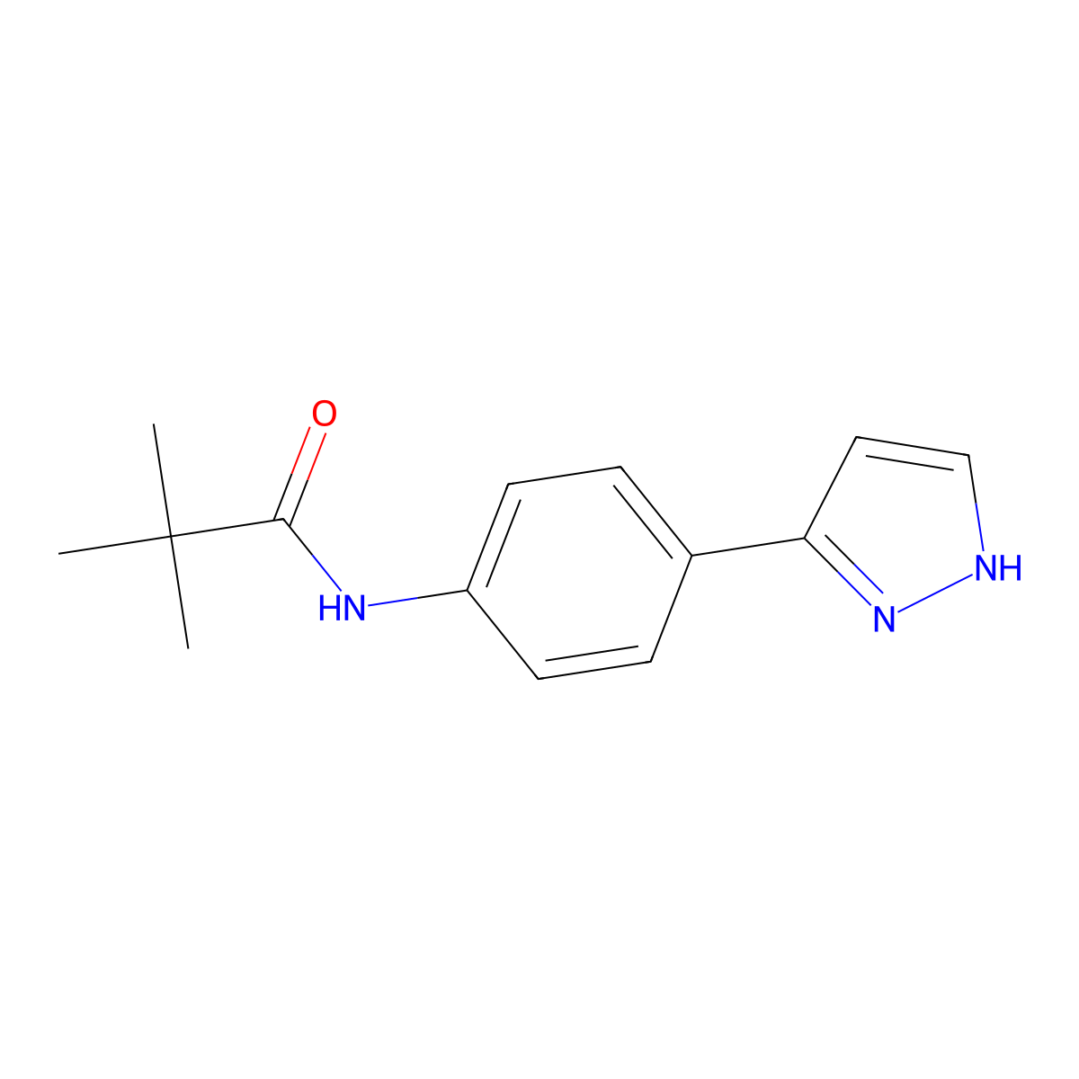 N-(4-(1H-pyrazol-3-yl)phenyl)pivalamide molecular structure, CAS 1206991-79-8