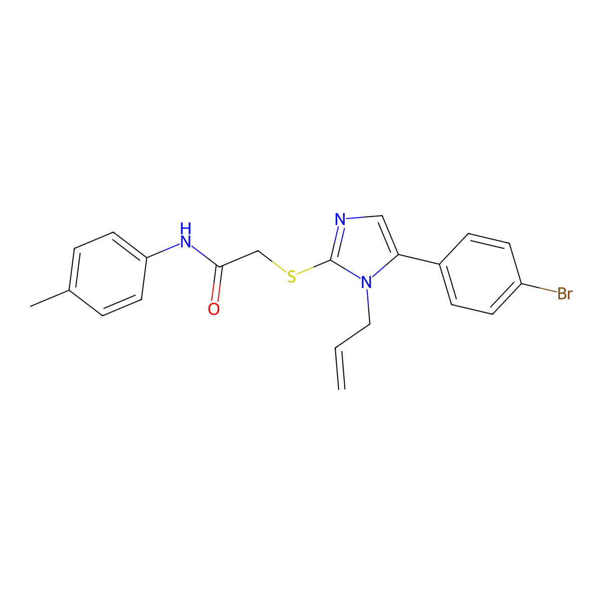 2-((1-allyl-5-(4-bromophenyl)-1H-imidazol-2-yl)thio)-N-(p-tolyl)acetamide molecular structure, CAS 1206991-81-2