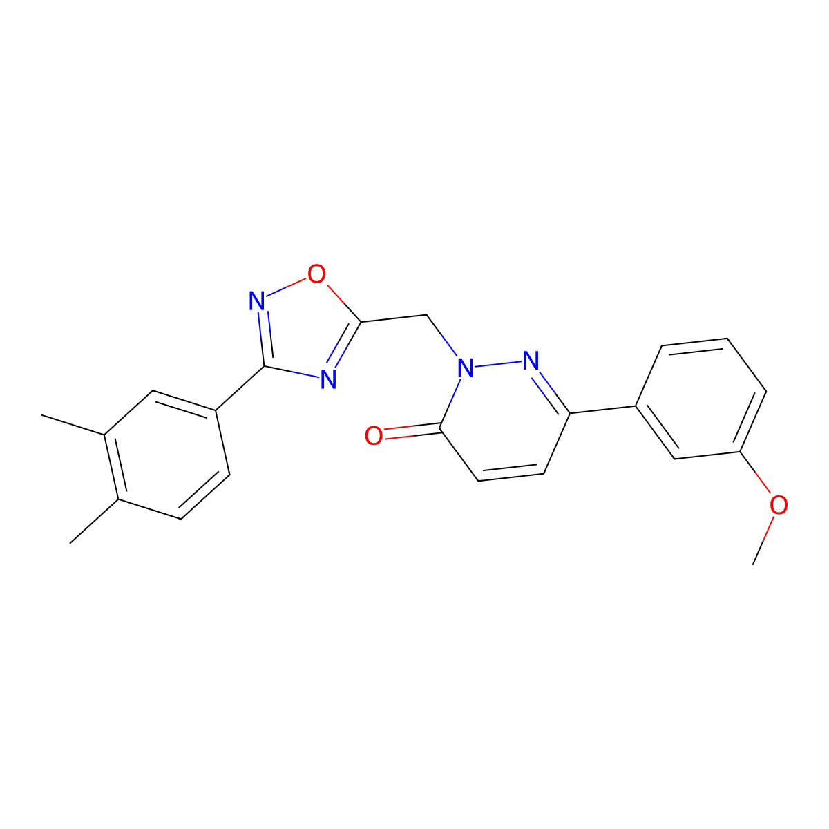 2-((3-(3,4-dimethylphenyl)-1,2,4-oxadiazol-5-yl)methyl)-6-(3-methoxyphenyl)pyridazin-3(2H)-one molecular structure, CAS 1206992-00-8